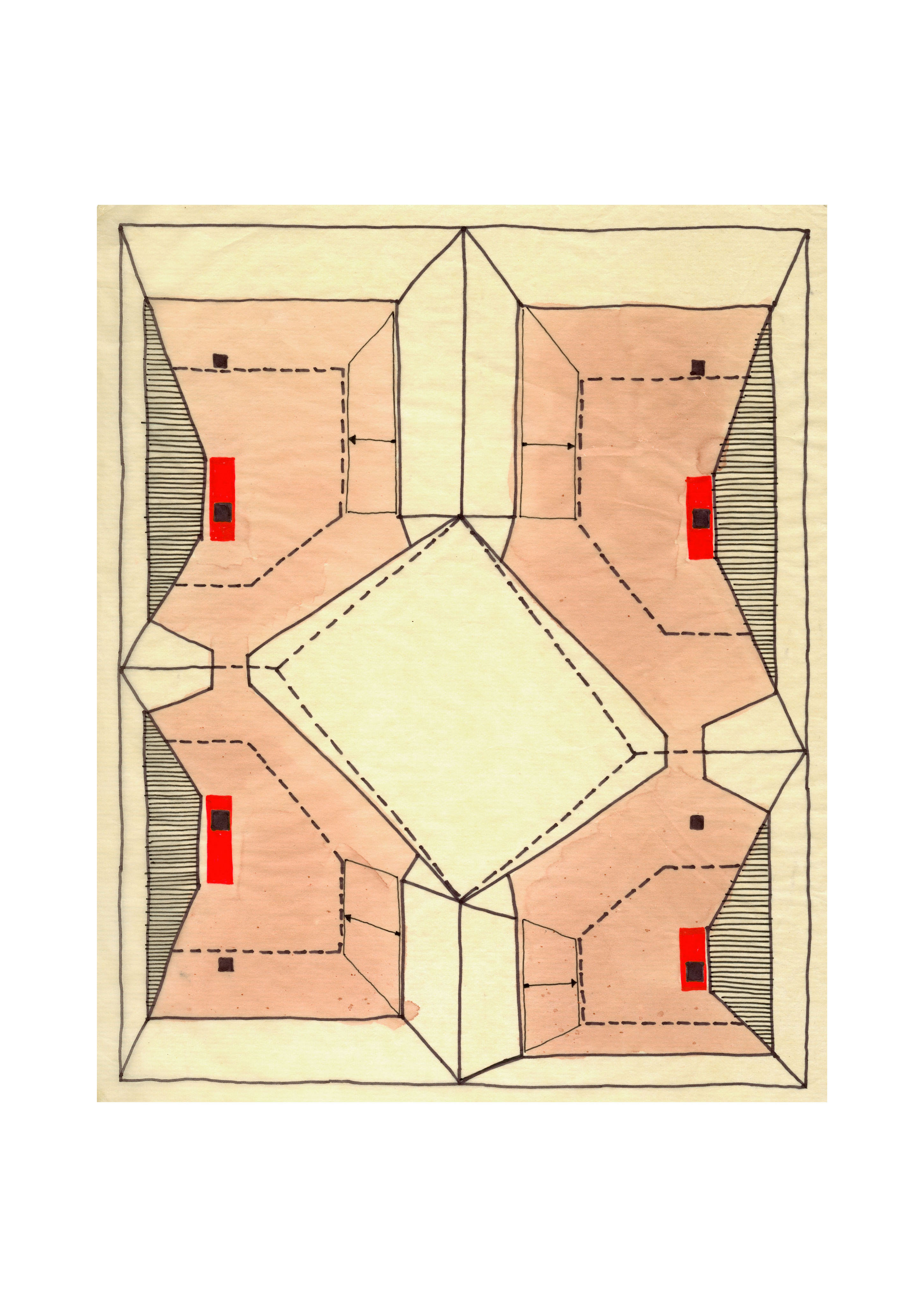 'base, interior', ink on trace paper, 20x30cm
