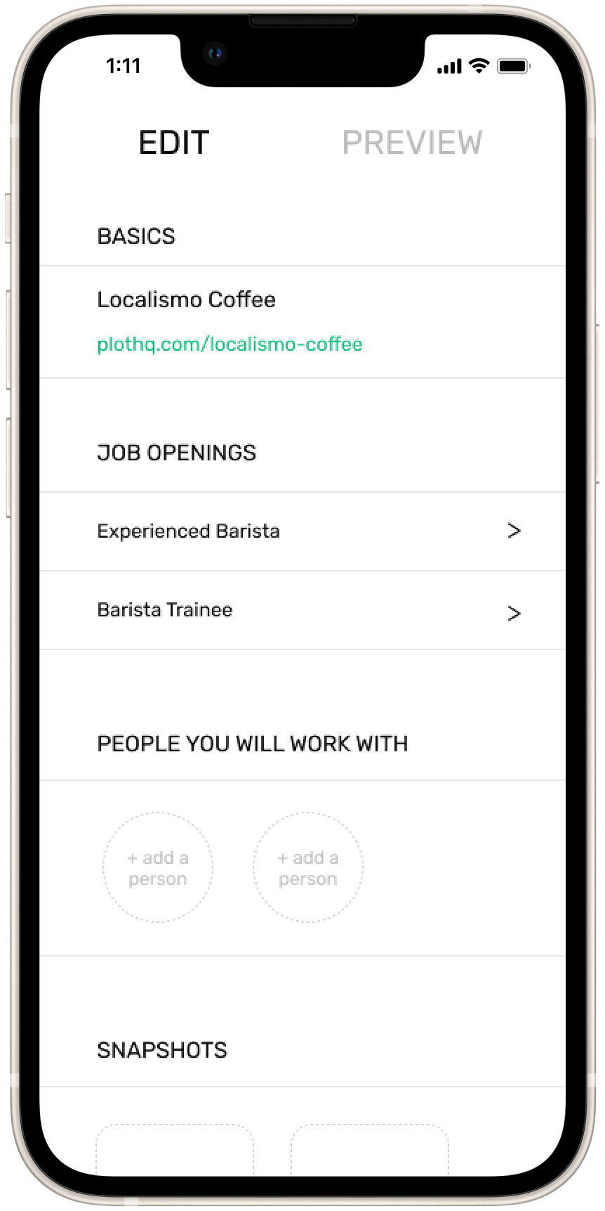 edit biz profile