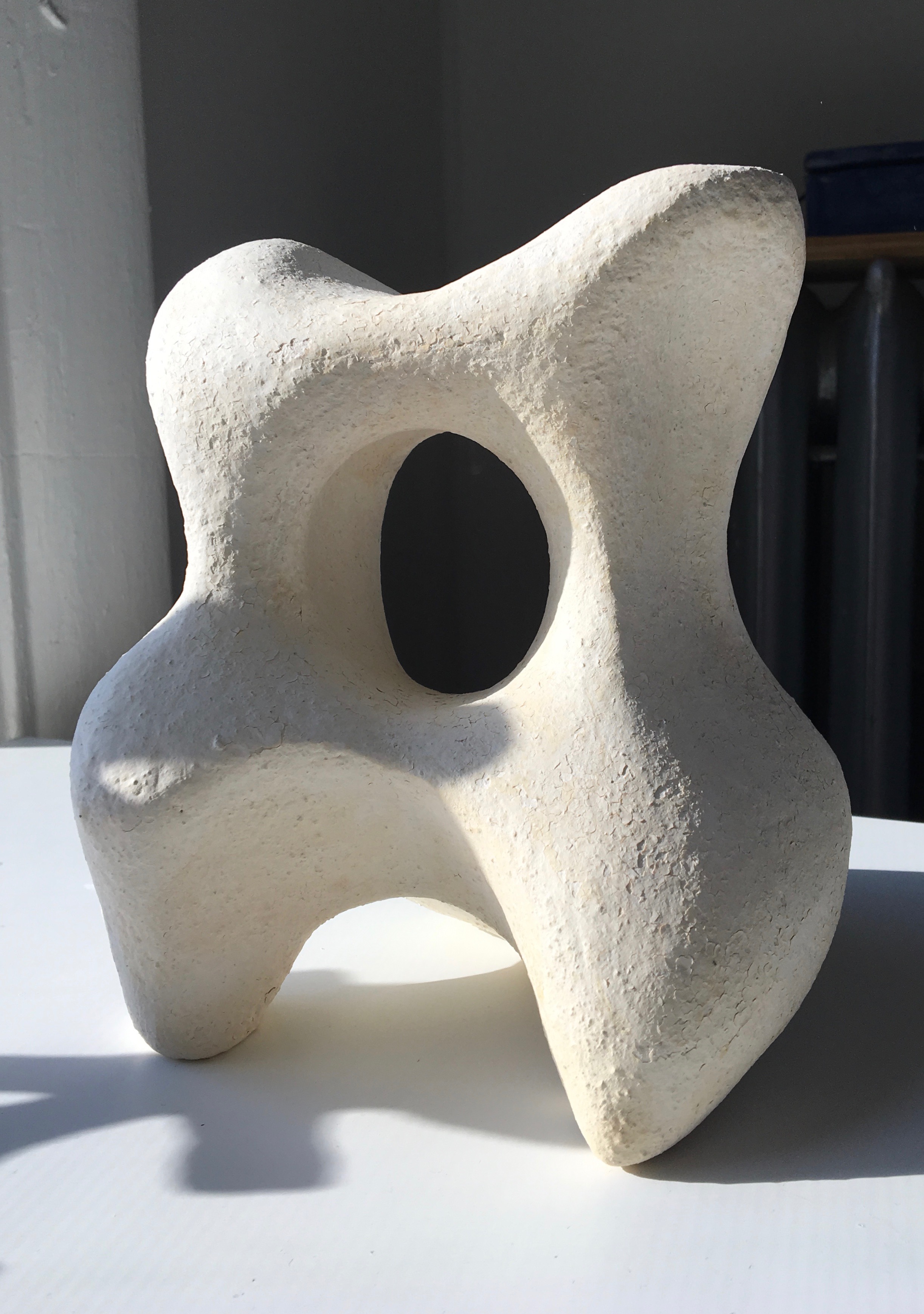 Window I (small), Bisqued stoneware with terra sigillata, 7.5 x 6.5 x 5 in