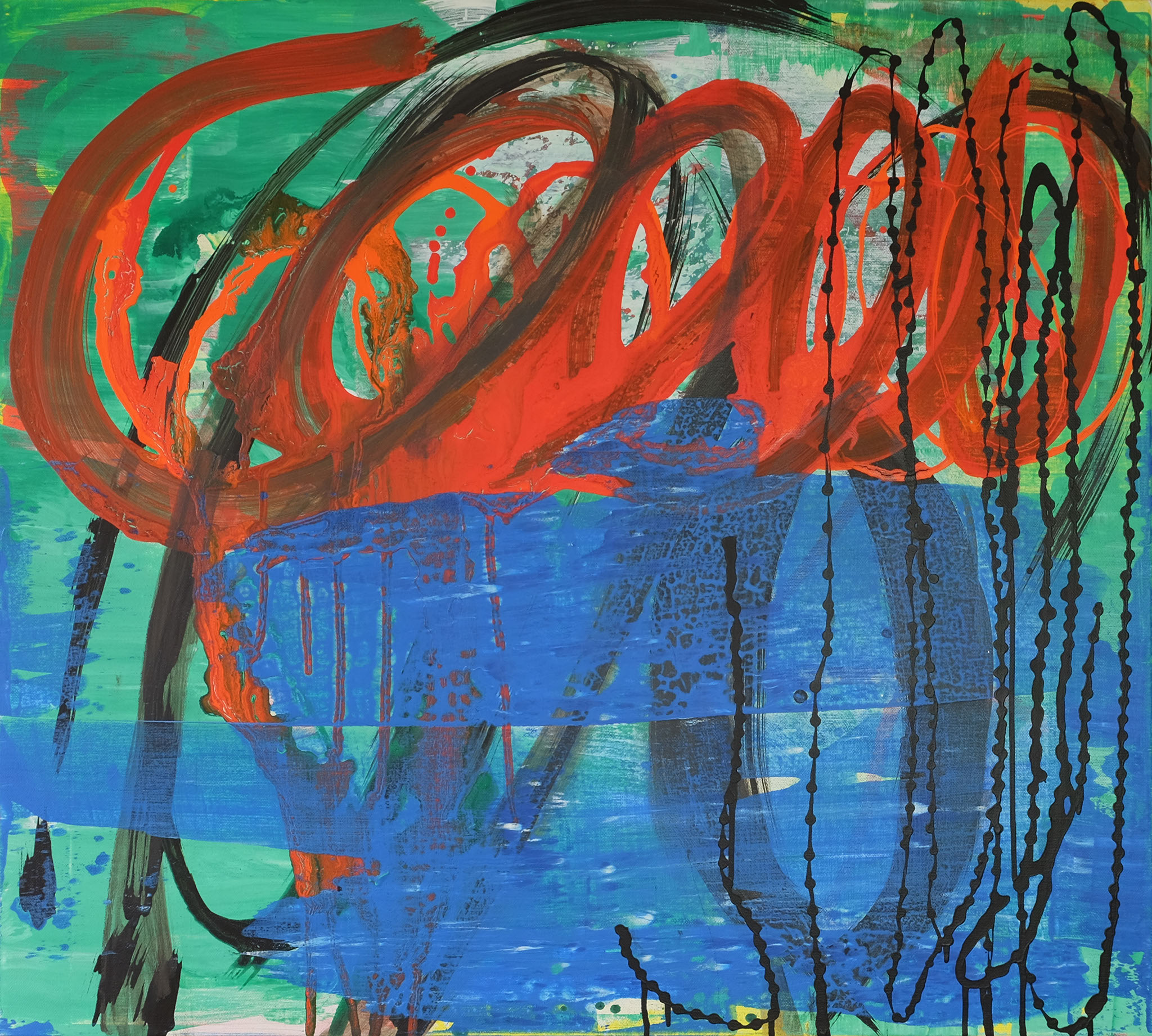 o.T.  Acryl auf Leinenwand, 90 x 100 cm