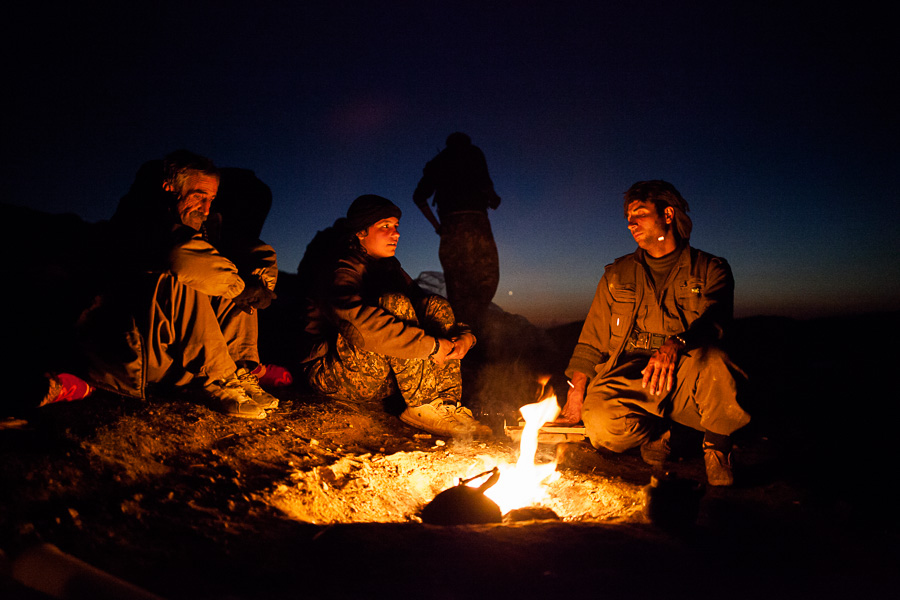 Sinjar, d&eacute;cembre 2014, sur une colline surplombant la ville.