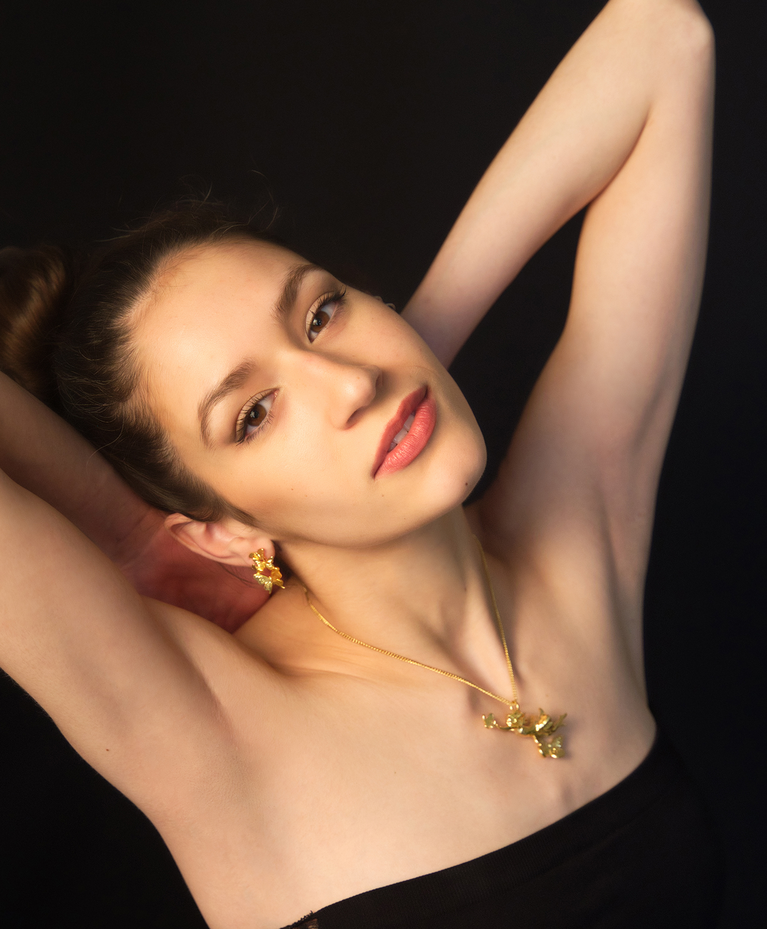 Lift Her with Butterflies Pendant Gold View 9 by Angela Mia