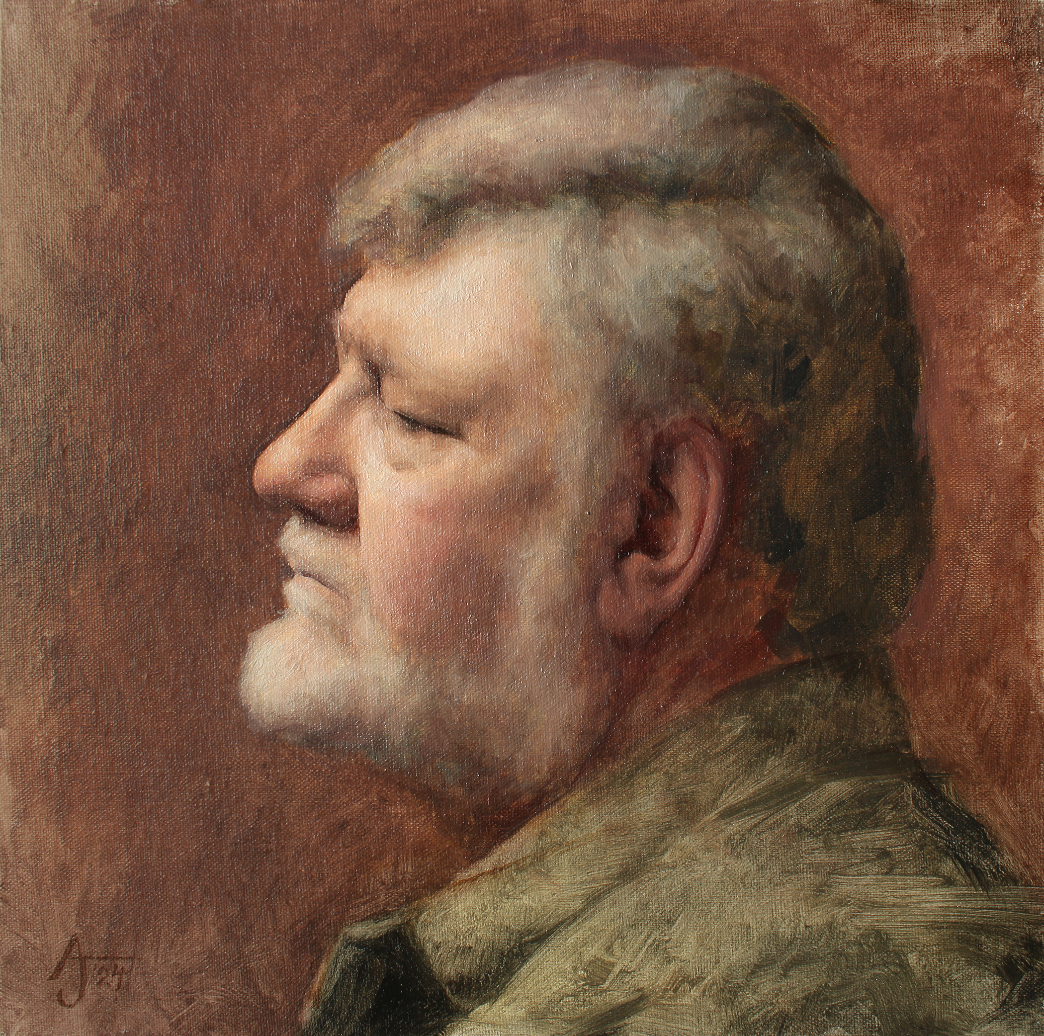 Portrait study, 202410"x10", oil on linen panel