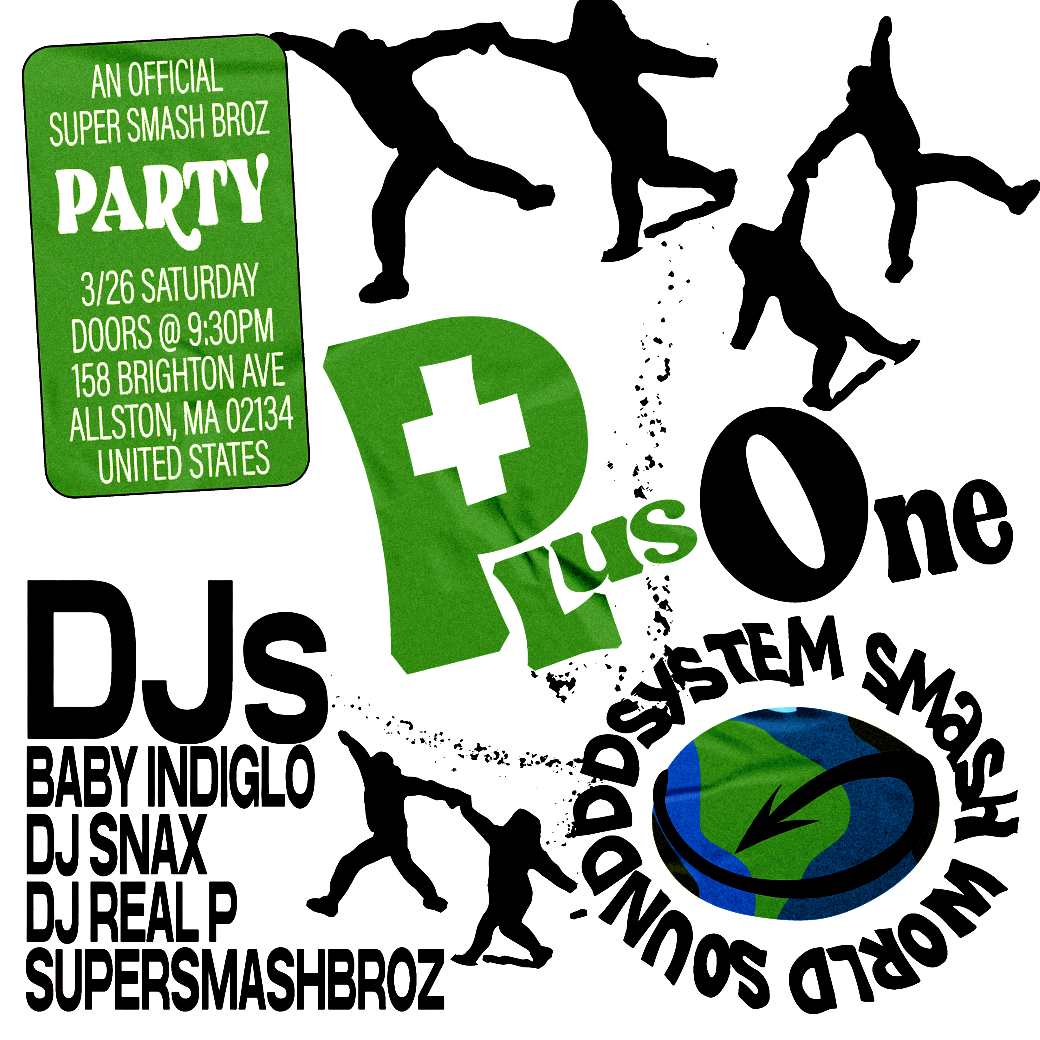 SuperSmashBroz PLUS ONE party flyer