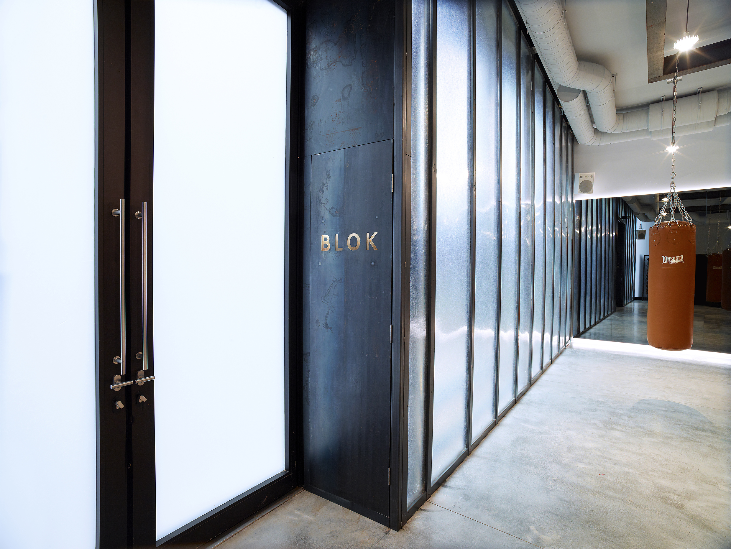 Shoreditch studio 3; FRP panels in metal frames