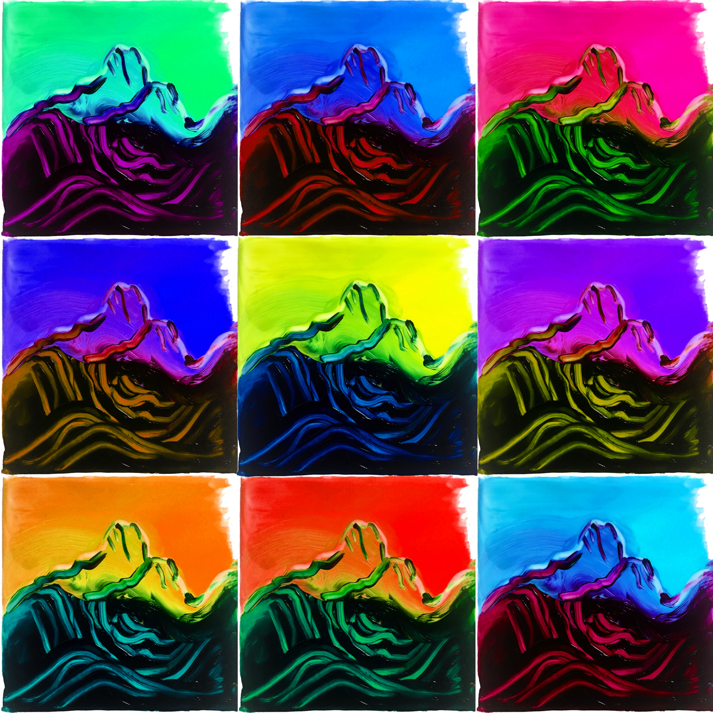 Geumgang jundo(Mount Geumgang),2020, Mixed media, 21 x 21 in