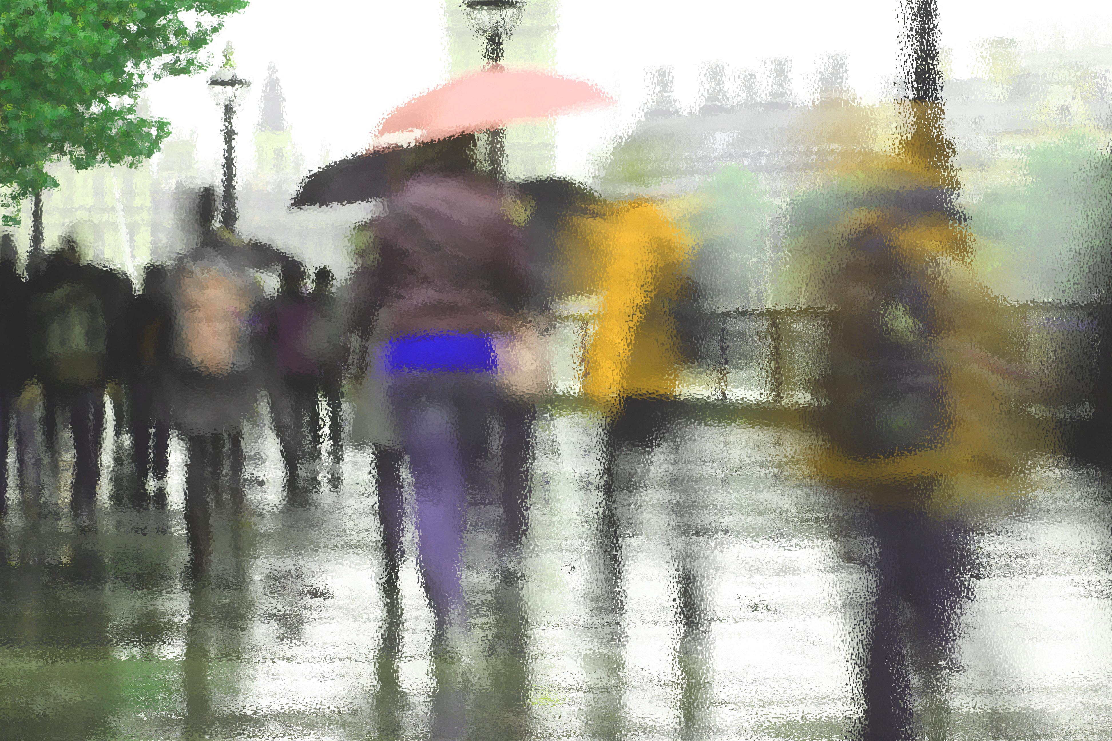 Southbank in the rain, London