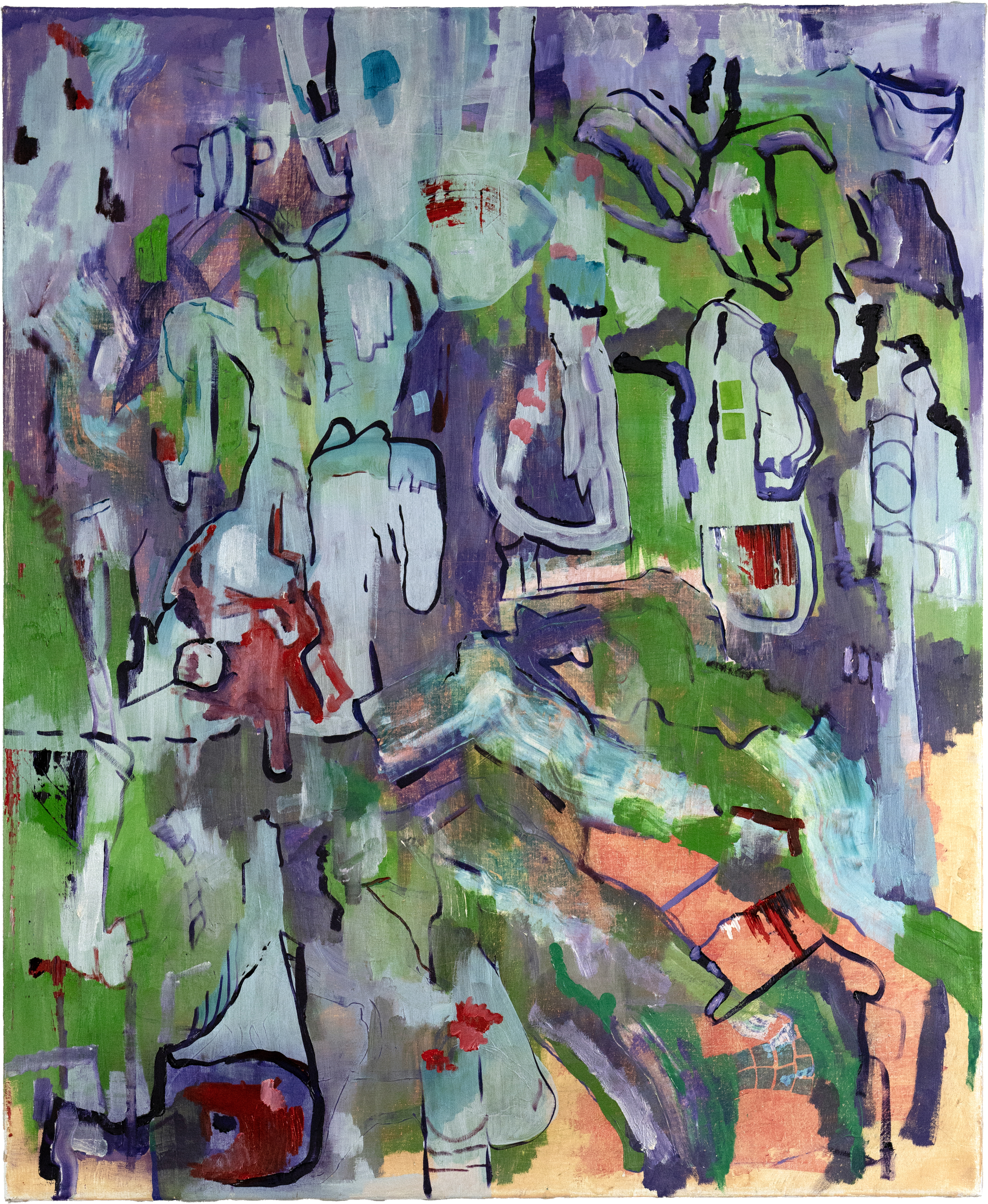 Production Manager, oil + acrylic on canvas, 36 x 30 inches, 2024