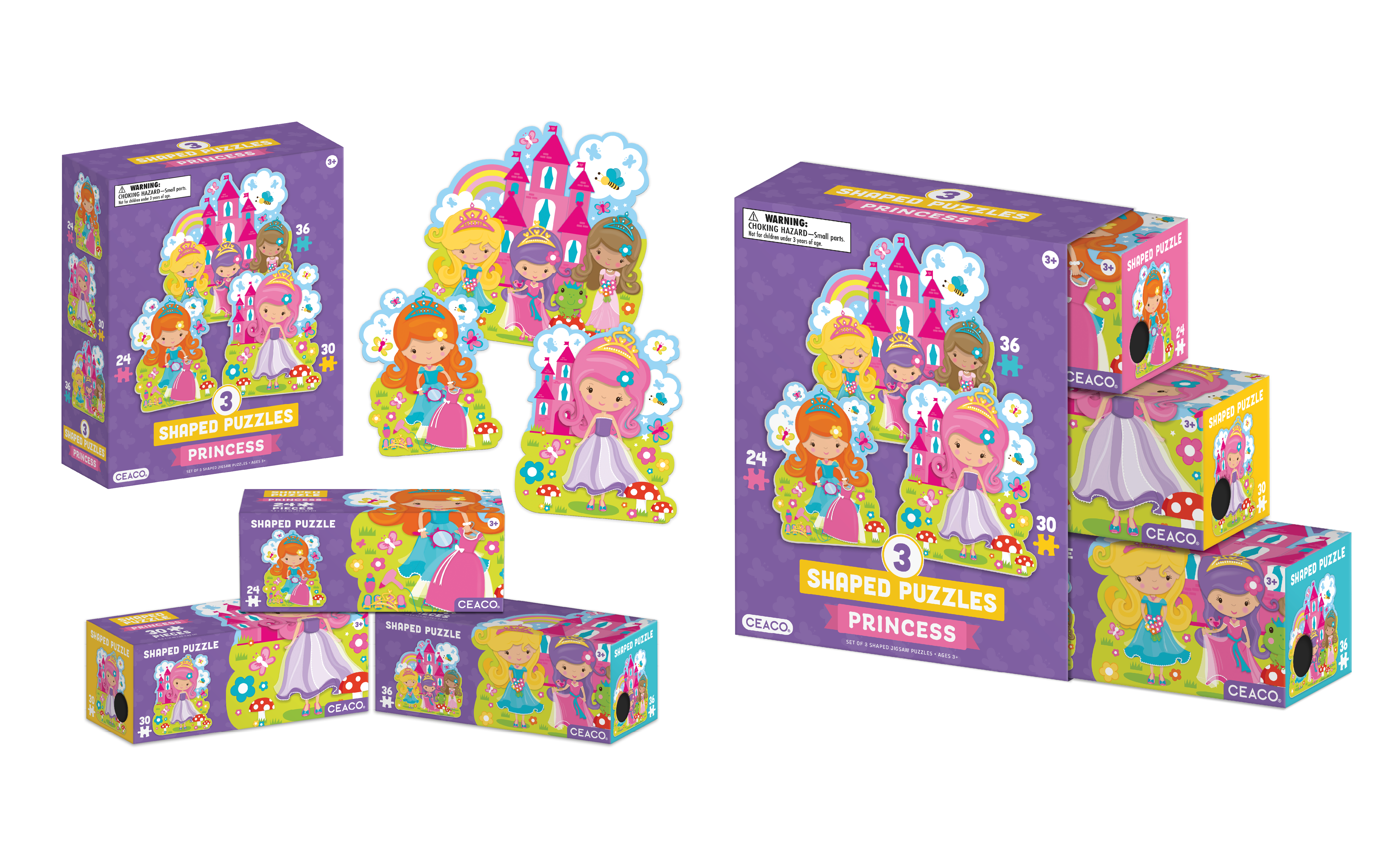 Package Design / Kids 3 in 1 Shaped Puzzle Multipack
