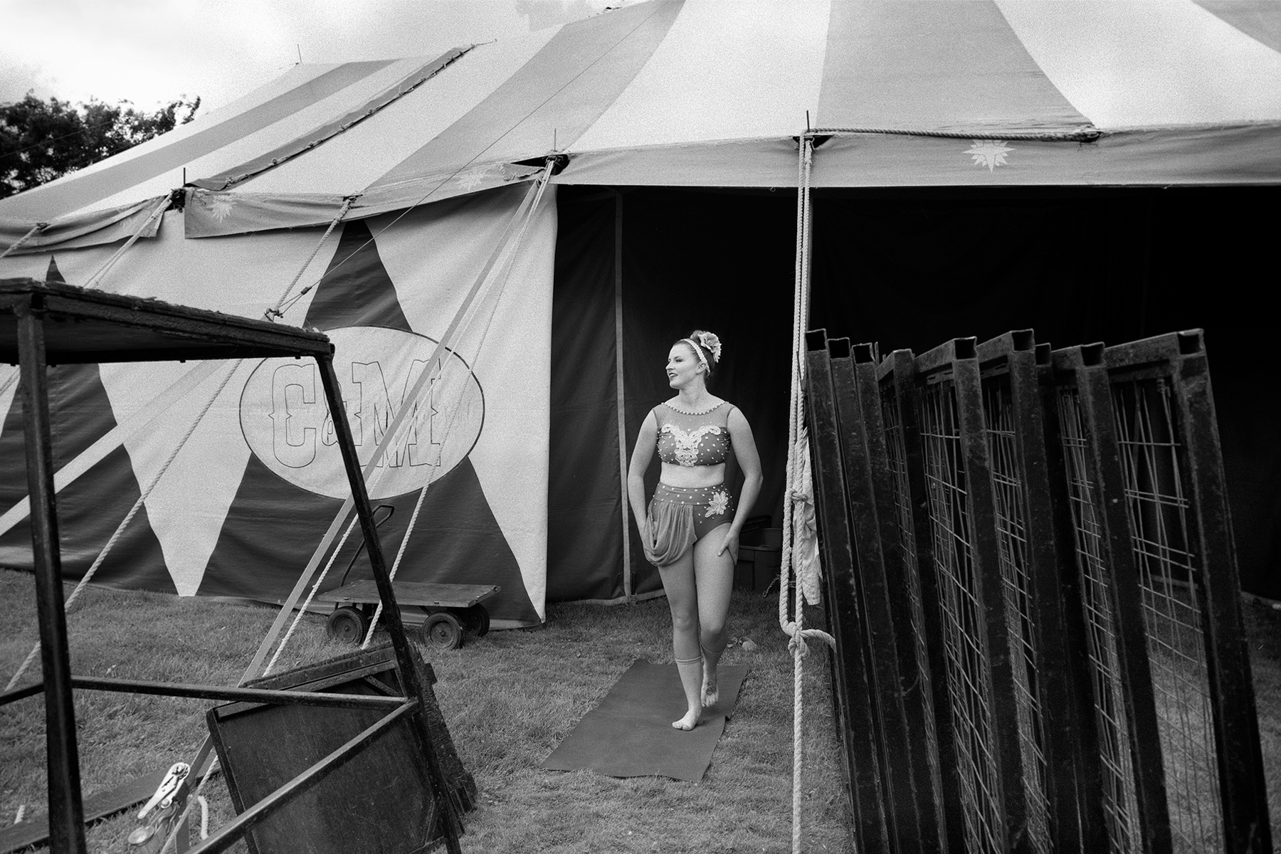 Trapeze artist Miss Simone backstage.