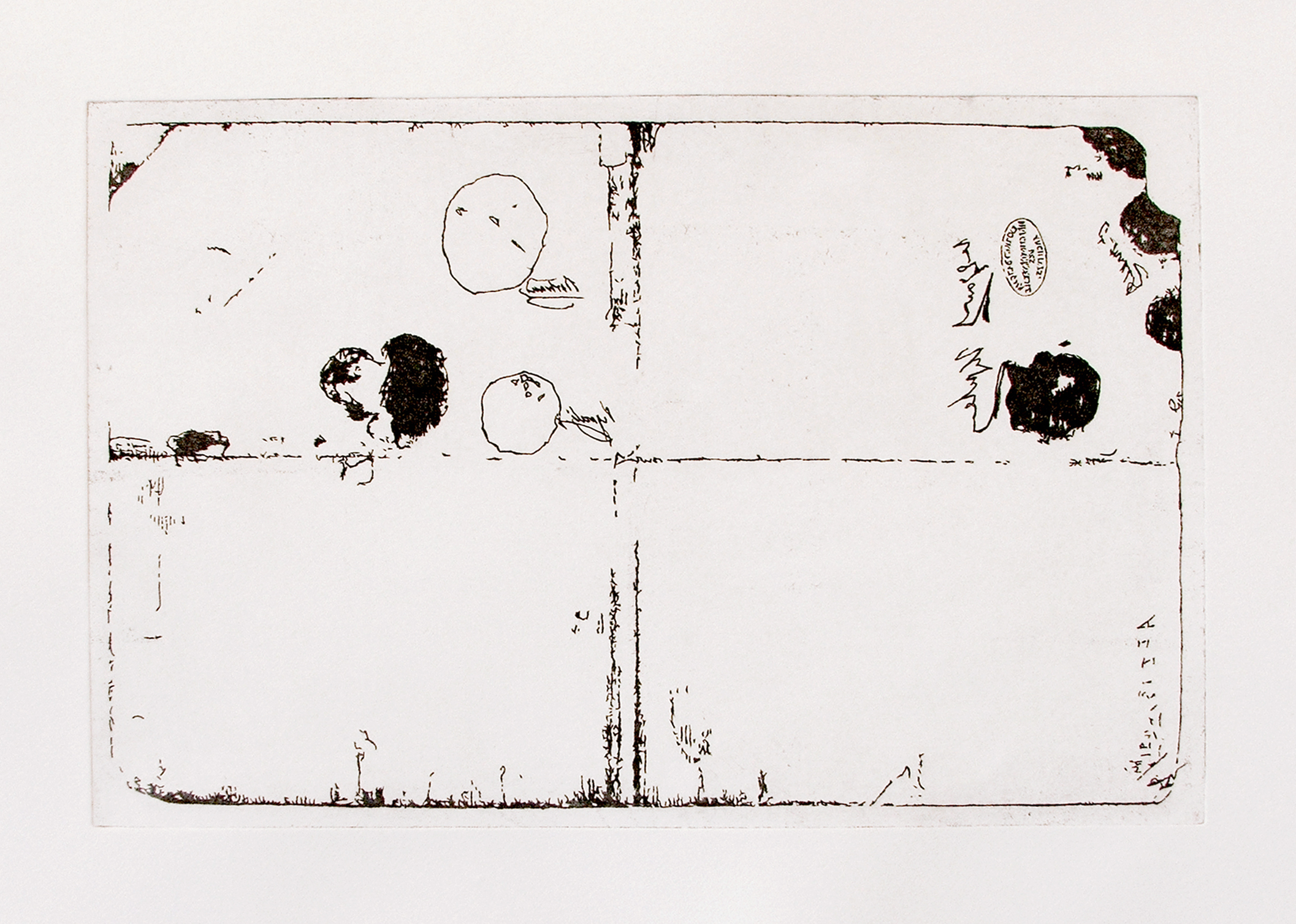 Untitled, 2006, Soft ground on Somerset Soft-white paper, 77 X 55 cm