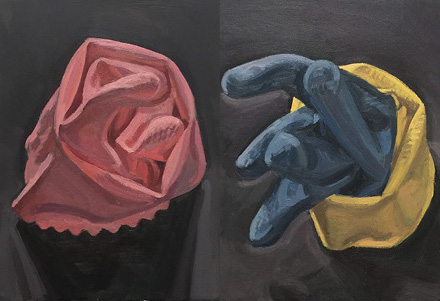 Usuels - huile sur bois - diptyque - 24 x 18 cm - 2019