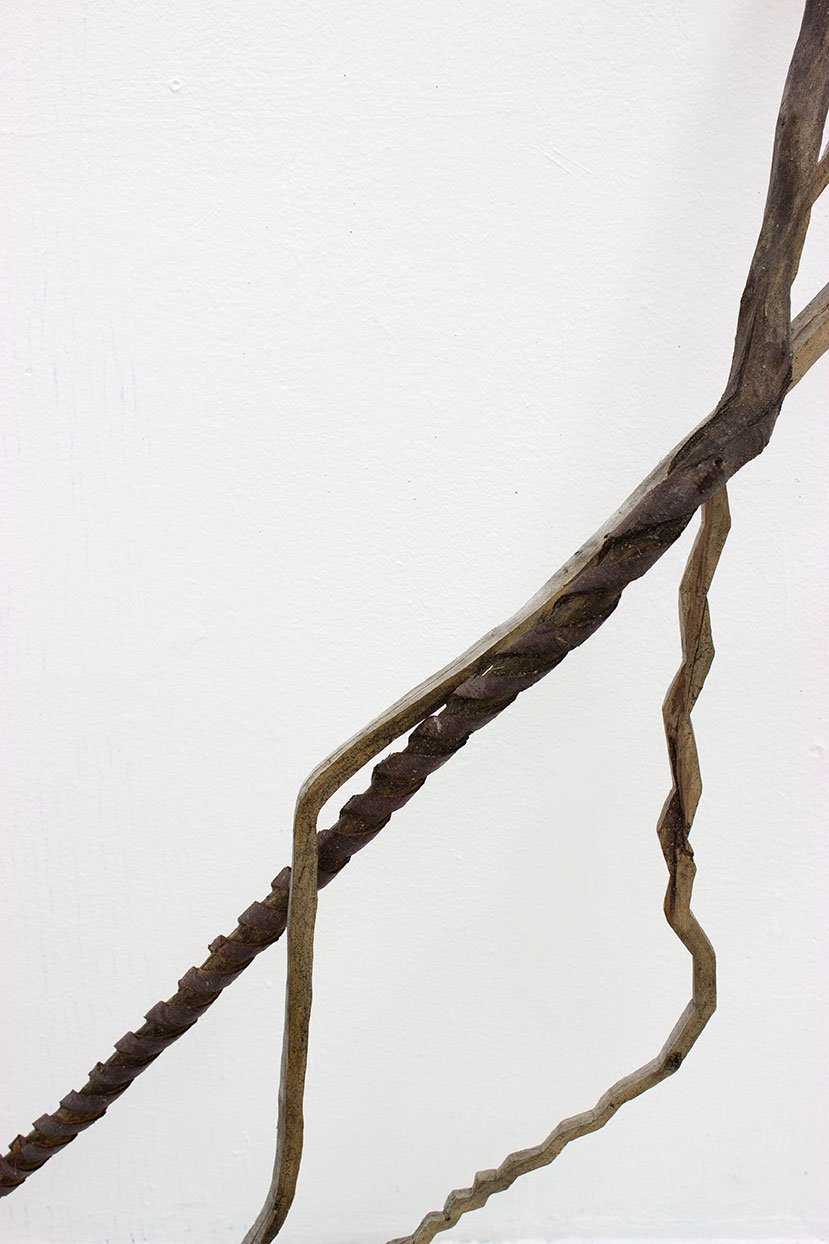 Detail for Instruments of hope, Cherry wood, pigment