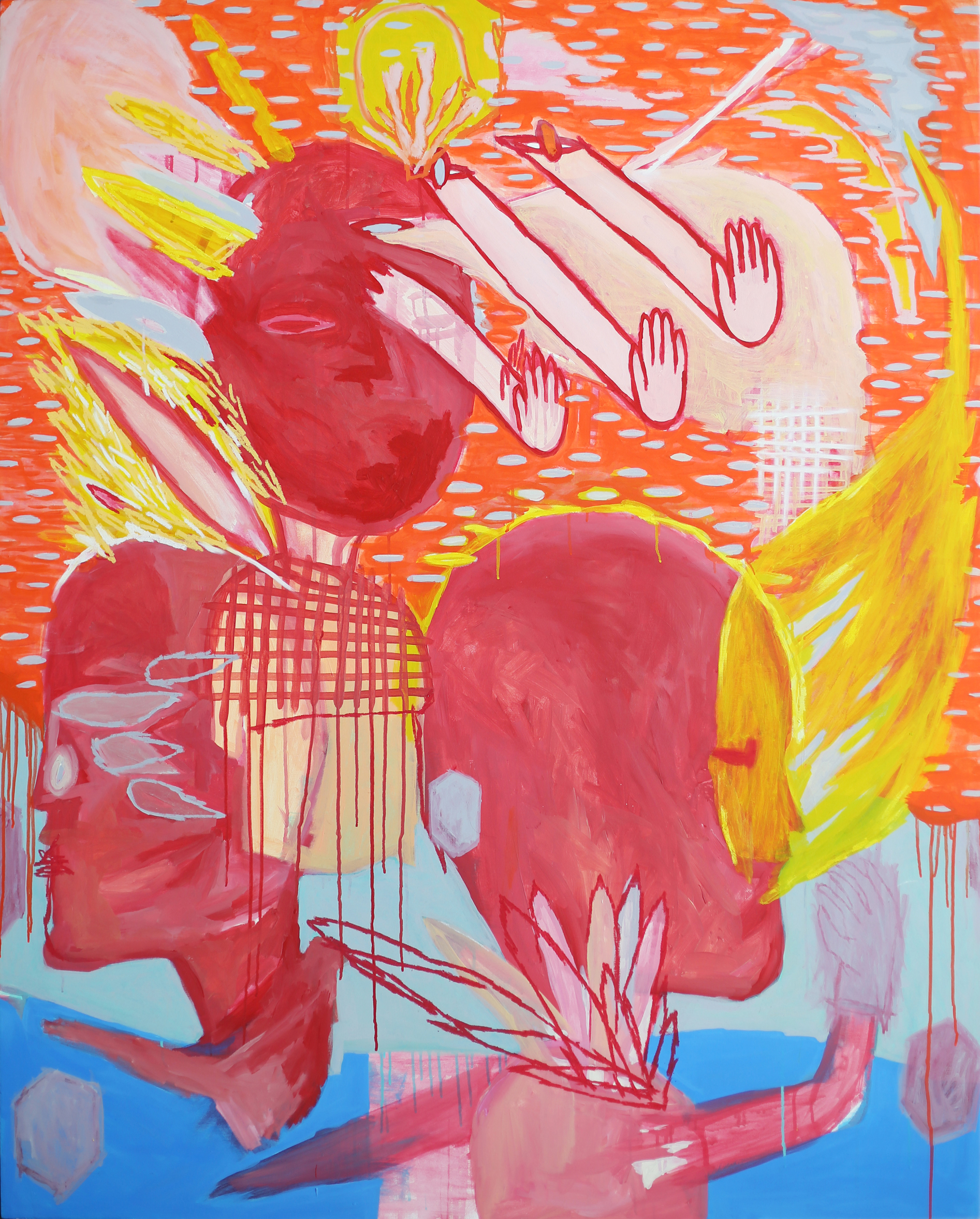 그림자숲shaow forest_acrylic, oil stick on canvas_162.2x130.3cm_2015