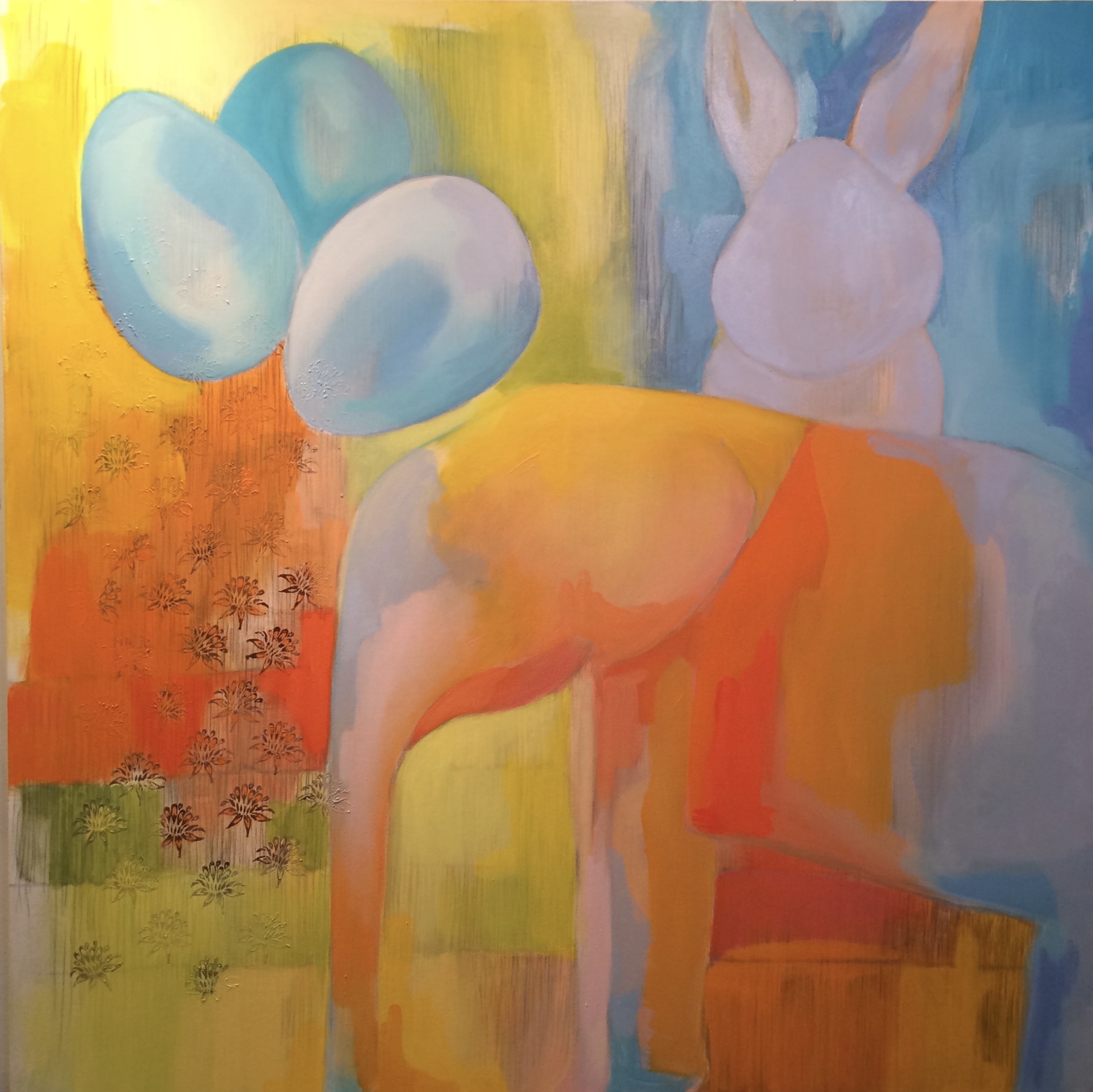 New Beginnings → oil and acrylic paint, graphite, on Canvas