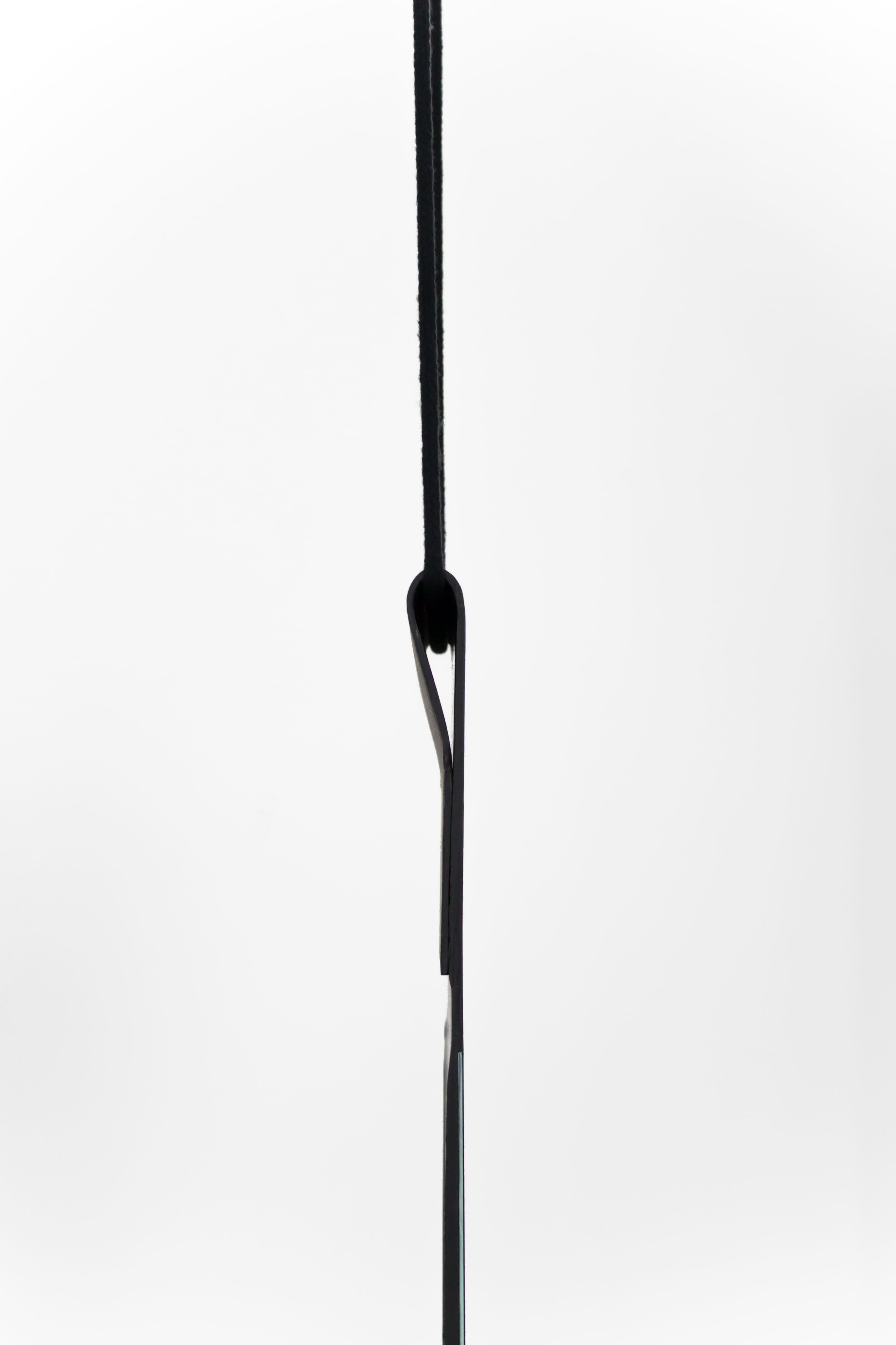 Forgotten Collection 1st Edition – Black Mirror IIBirch pitch, highly transparent glass, cotton rope79 x 28 x 2 cm