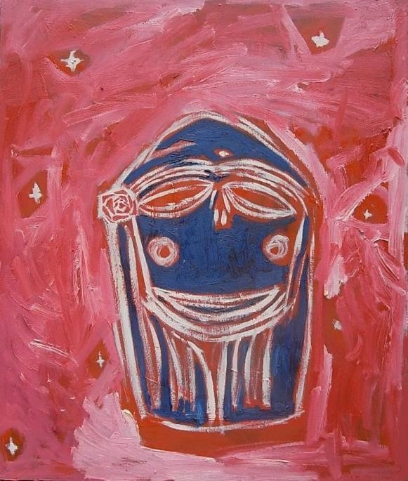 紅色主人。green master。oil.canvas, 74 x 61CM 2012 