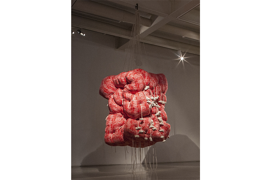 Marcela CorreaPeso muerto: Marita Peña, 2011Printed fabric, wool stuffing and cotton cords185 x 130 x 110 cm