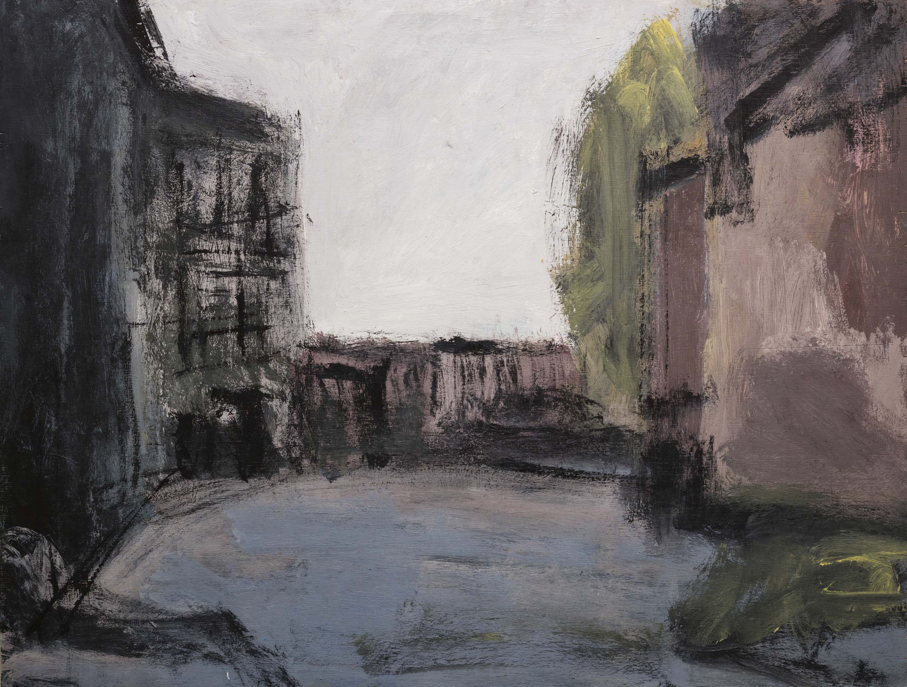 A Vacant Lot. 2017. acrylic on wood. 21x28 inches. 53x71 cm.