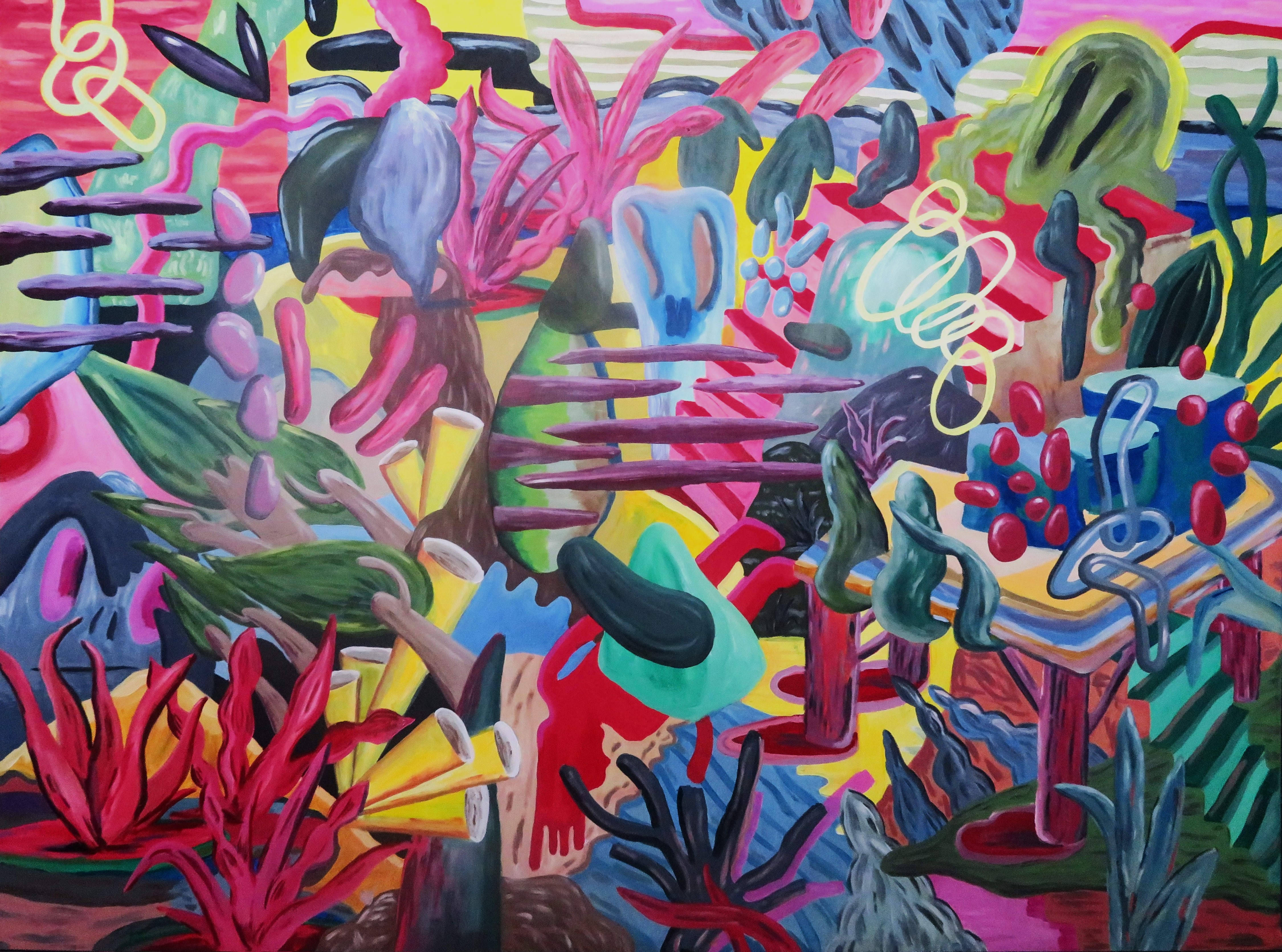 Cauces I Acrílico sobre papel. 200cm x 150cm A: 2023
