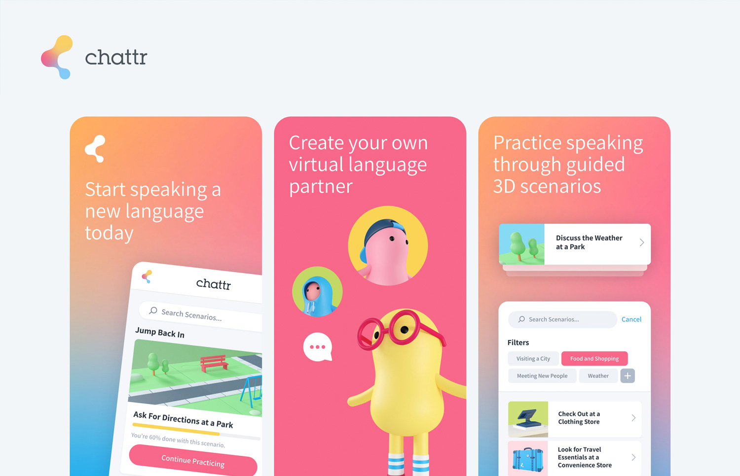 ︎︎︎ Chattr – language learning app