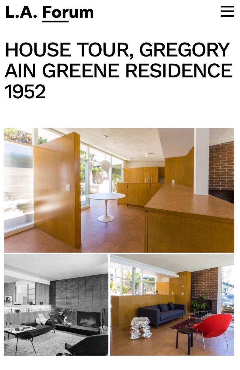 October, 2021, LA Forum House Tour, Gregory Ain Greene Residence