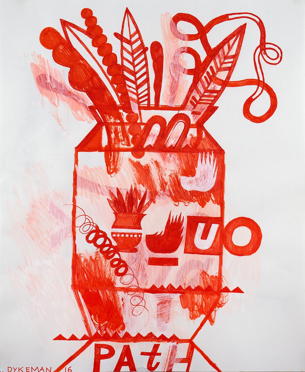 Warren Dykeman, Path, Acrylic on paper, 21 x 18 inches, 2016 $1,600