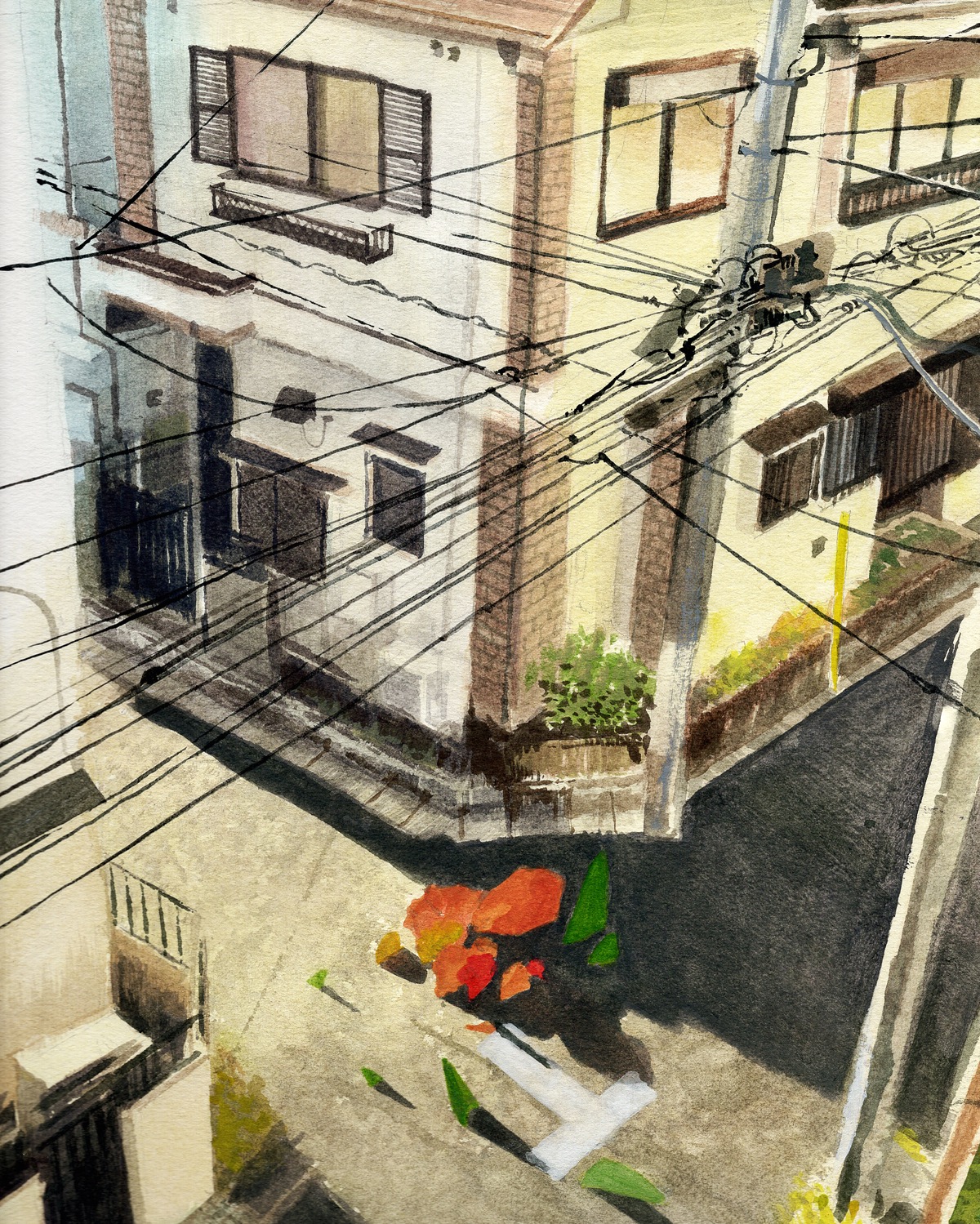 Ghost Flowers iii, 2019. Gouache on watercolor paper — 10 x 14 in.