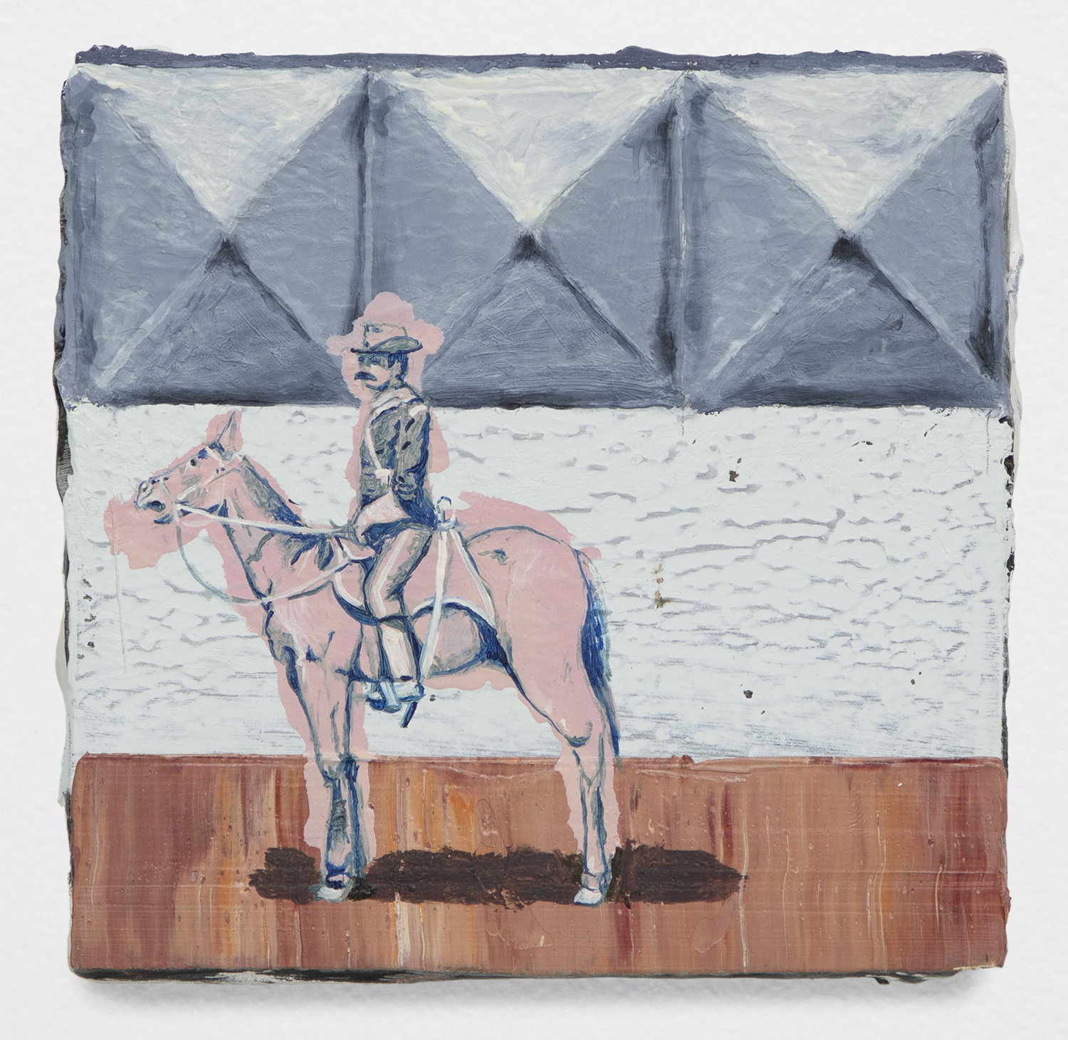 Miimagoamigo; Oil paint and plaster wooden panel; 6x6”; 2020 