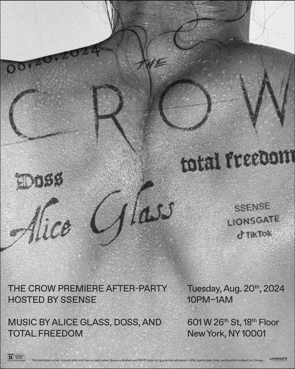 The Crow Premiere Afterparty with SSENSE, Lionsgate Films, and TikTok - New York, NY