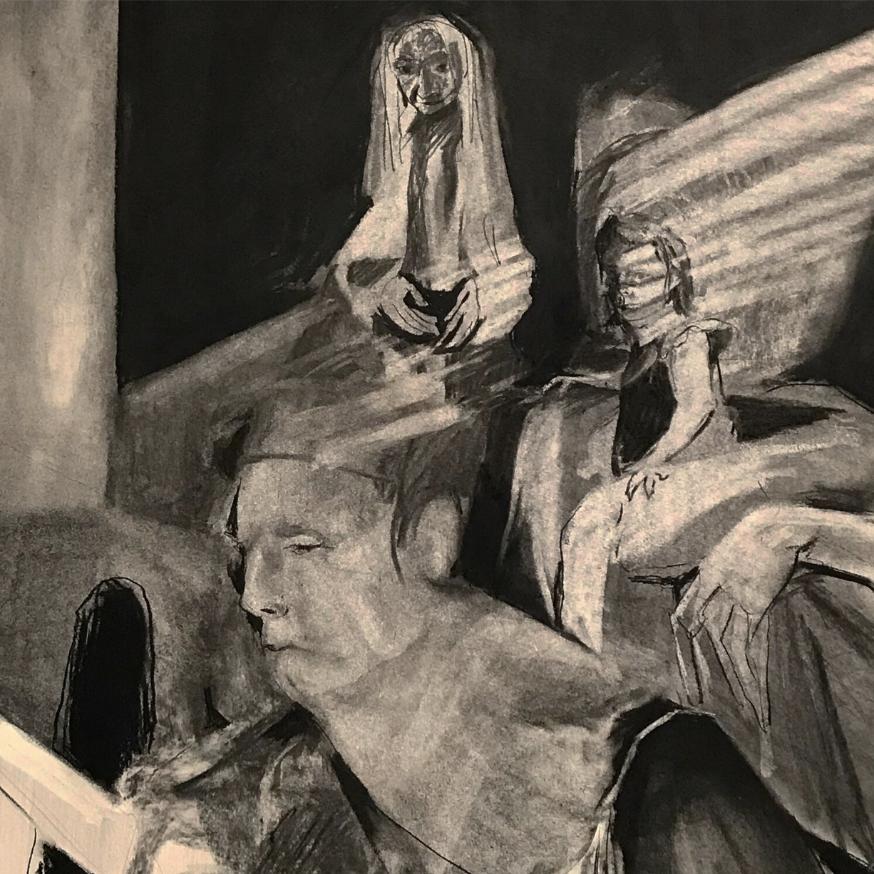 Ella Flood, Untitled, Charcoal on paper, 2019