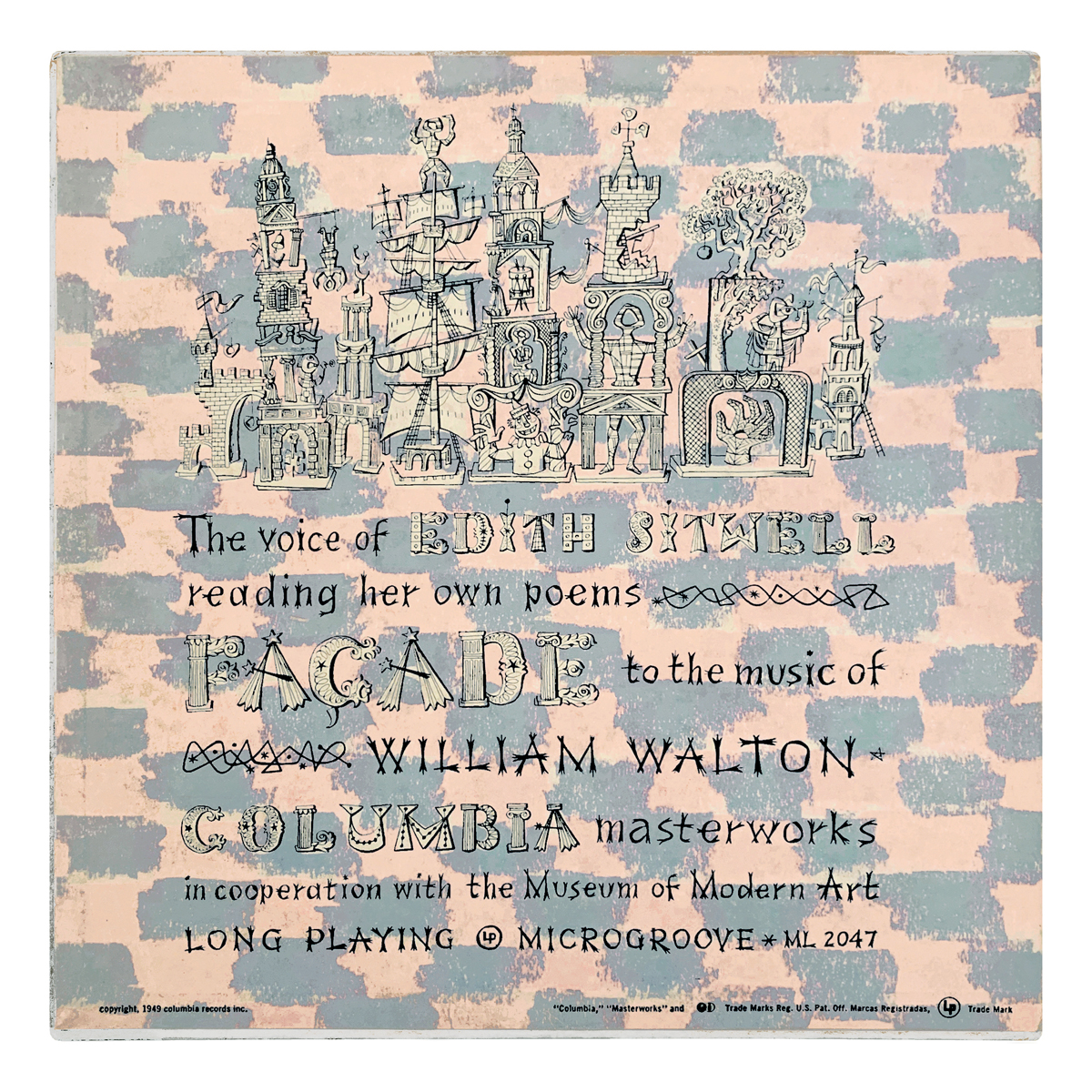 Columbia Masterworks ML 2047 William Walton / Edith Sitwell - Façade Uncredited orchestra - Frederick Prausnitz Edith Sitwell Design: Jim Flora (uncredited)