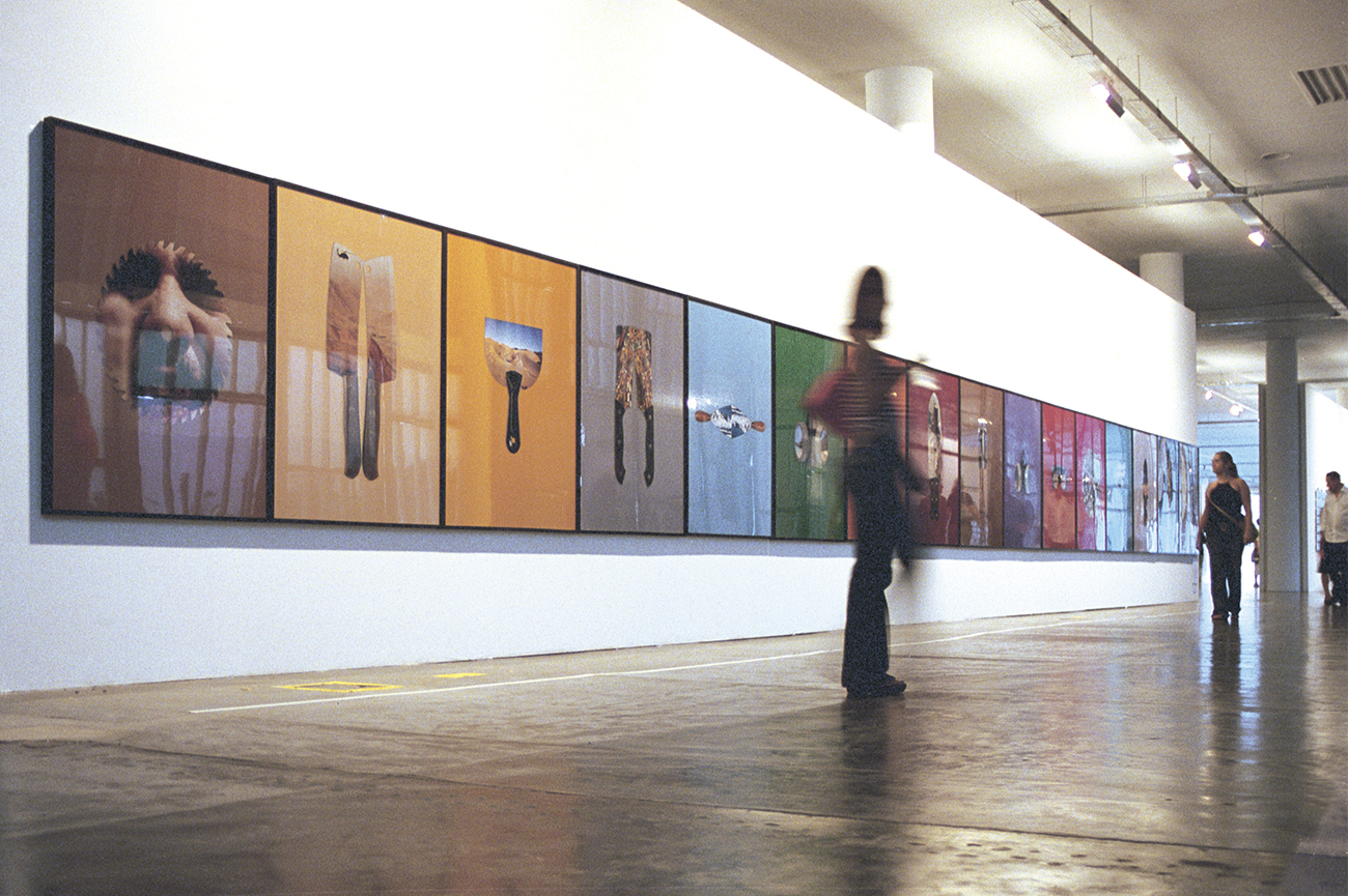 Patrick HamiltonPerfect & Imperfect Tools, 200416 photographs C-print digital print, wooden frame150 x 120 cm (each)Installation: 150 x 1920 cmView of the installation, 26º São Paulo Art Biennal, BrasilPhoto ©Patrick HamiltonView detail︎