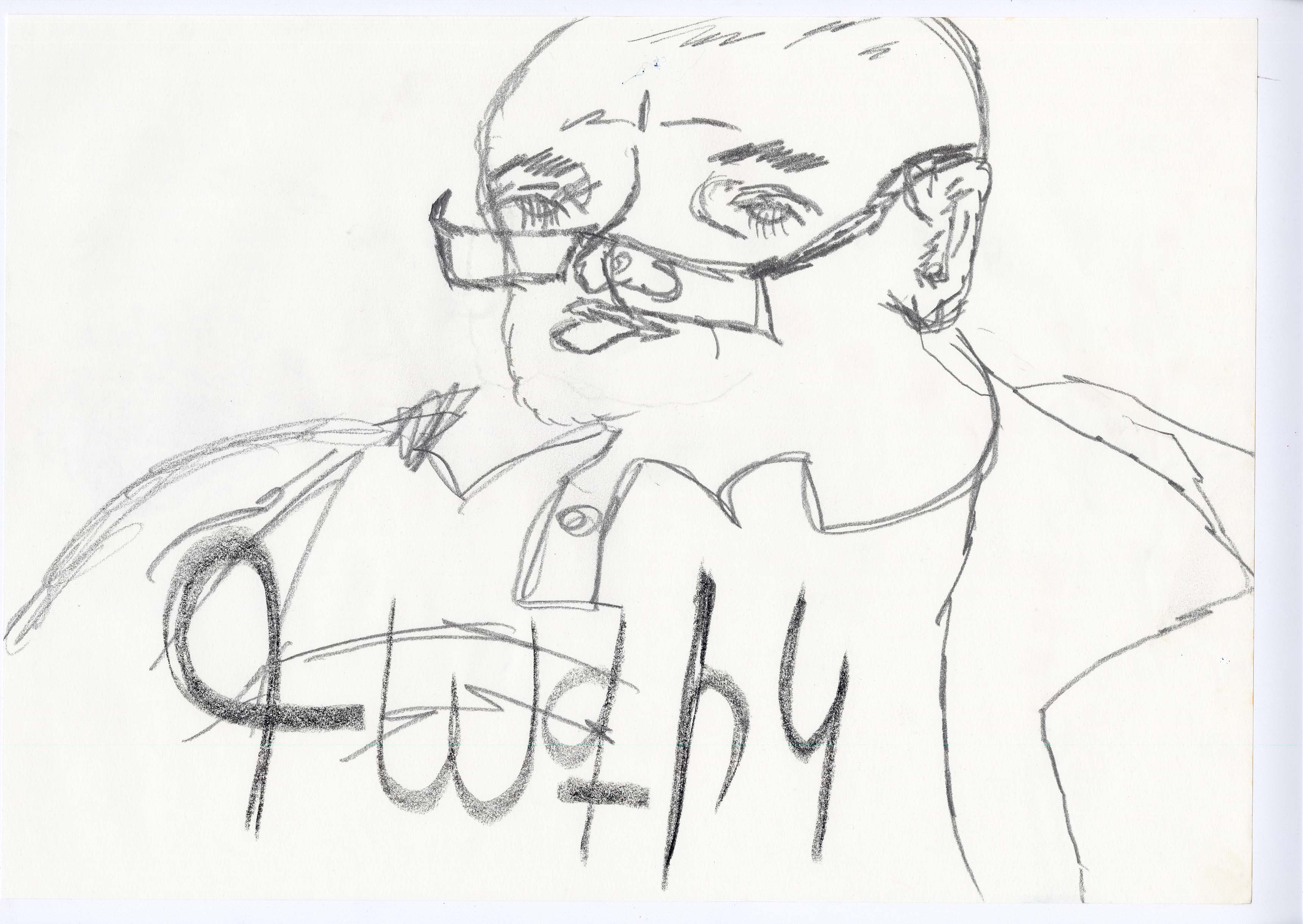 "Gagik", 29.7 cm x 42 cm, coal