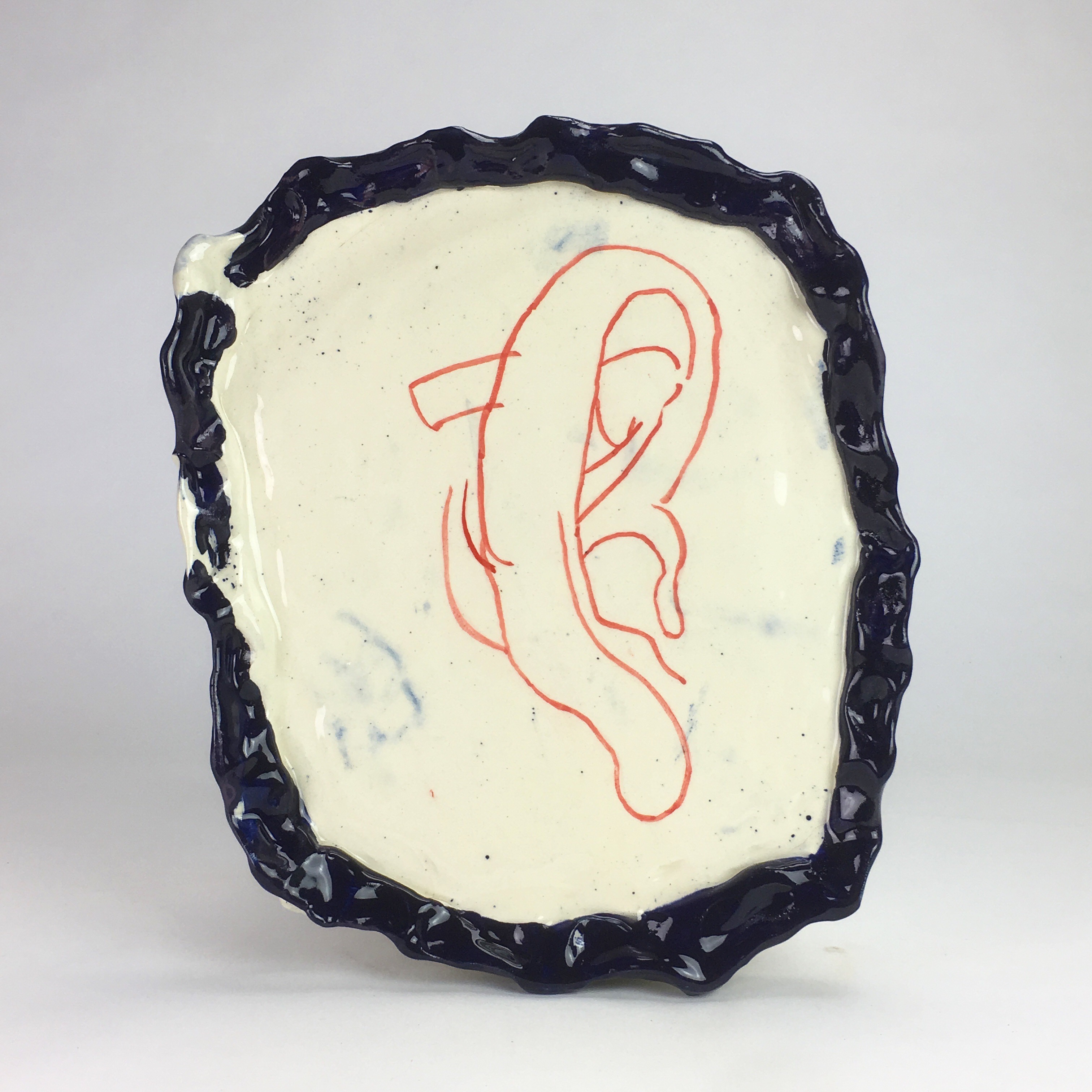 "Hm" Earthenware Ceramic Plate