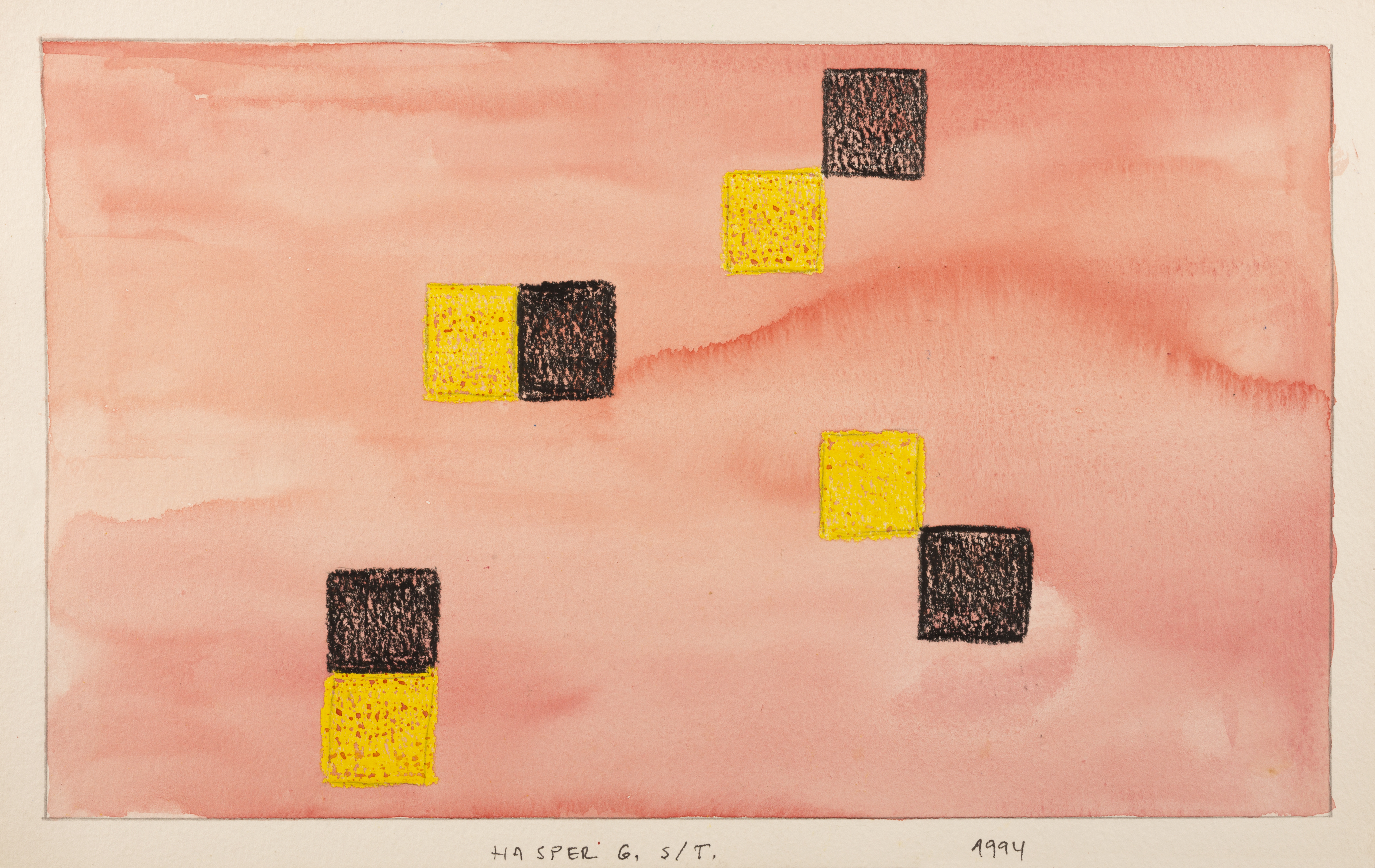 Sin título, 1994. Acuarela y óleo pastel sobre papel, 21 x 33 cm.