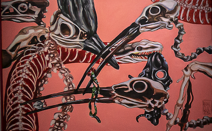 #13. Vincente Ocho - Chèque paradis, engendré l’agonie – 2021 – 80 x 180 cm - Acrylique sur toile
