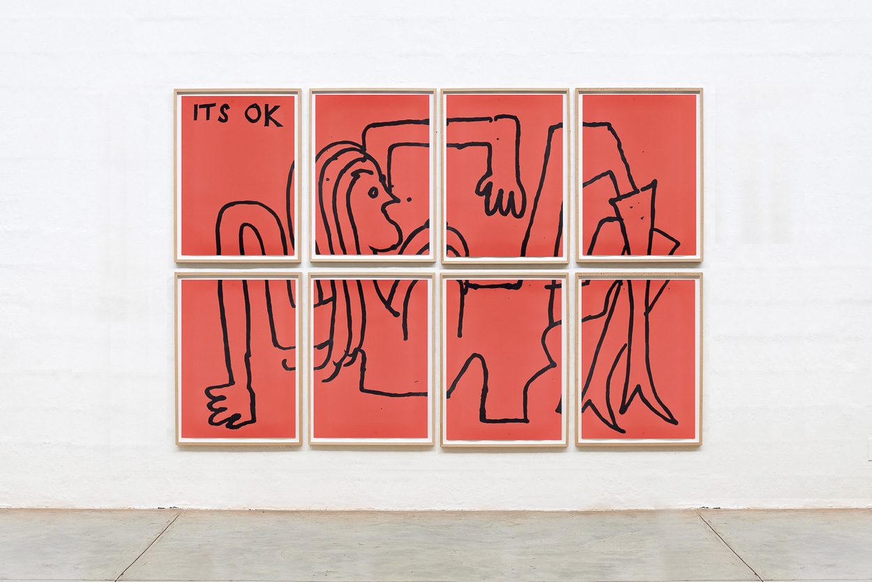 Its OK, 2020. ink on paper. each panel 90cm x 65cm