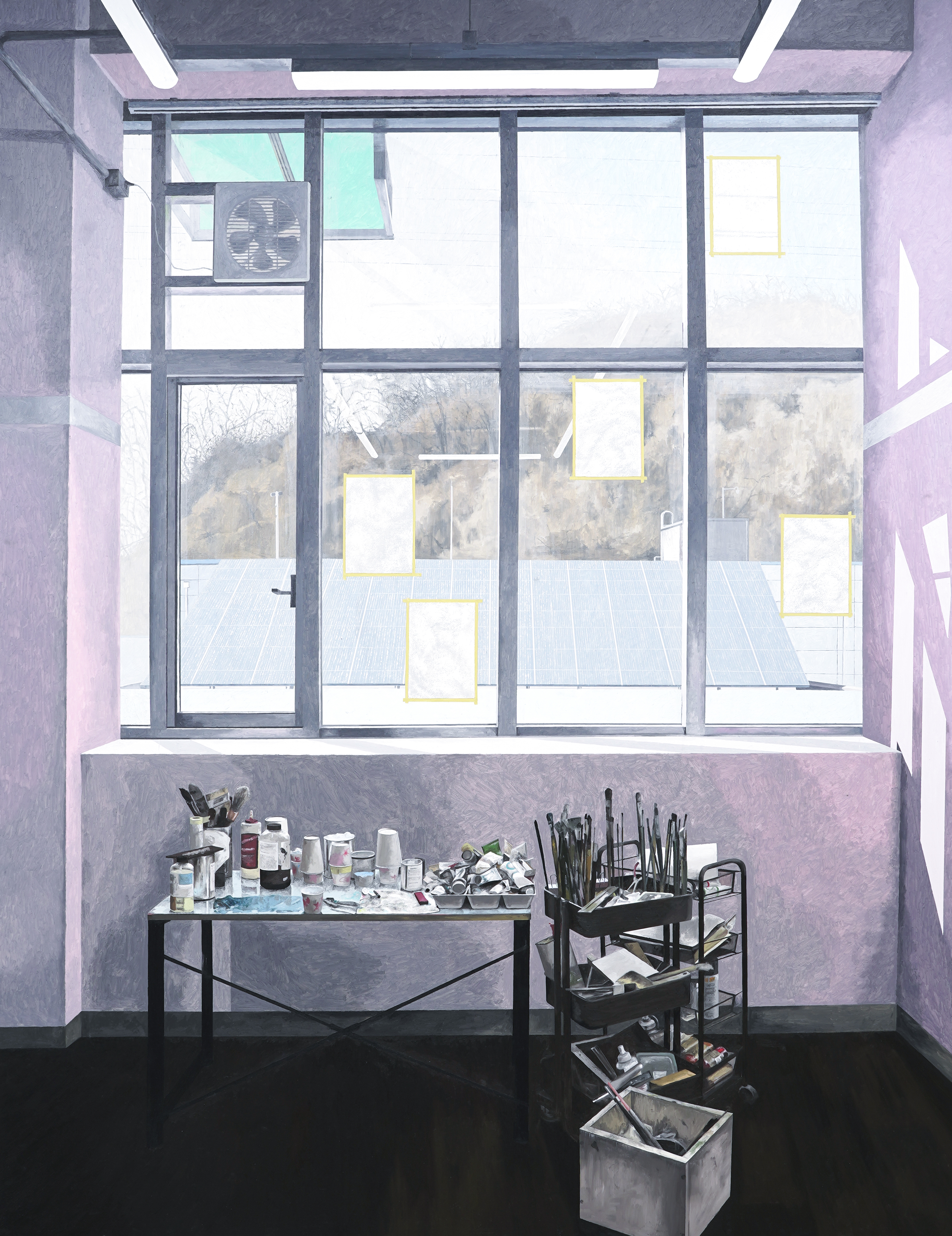 Nosik Lim, Workroom 01, 2019. Oil on canvas. 245 x 184.5 cm (96.5 x 72.6 in). Courtesy of the artist