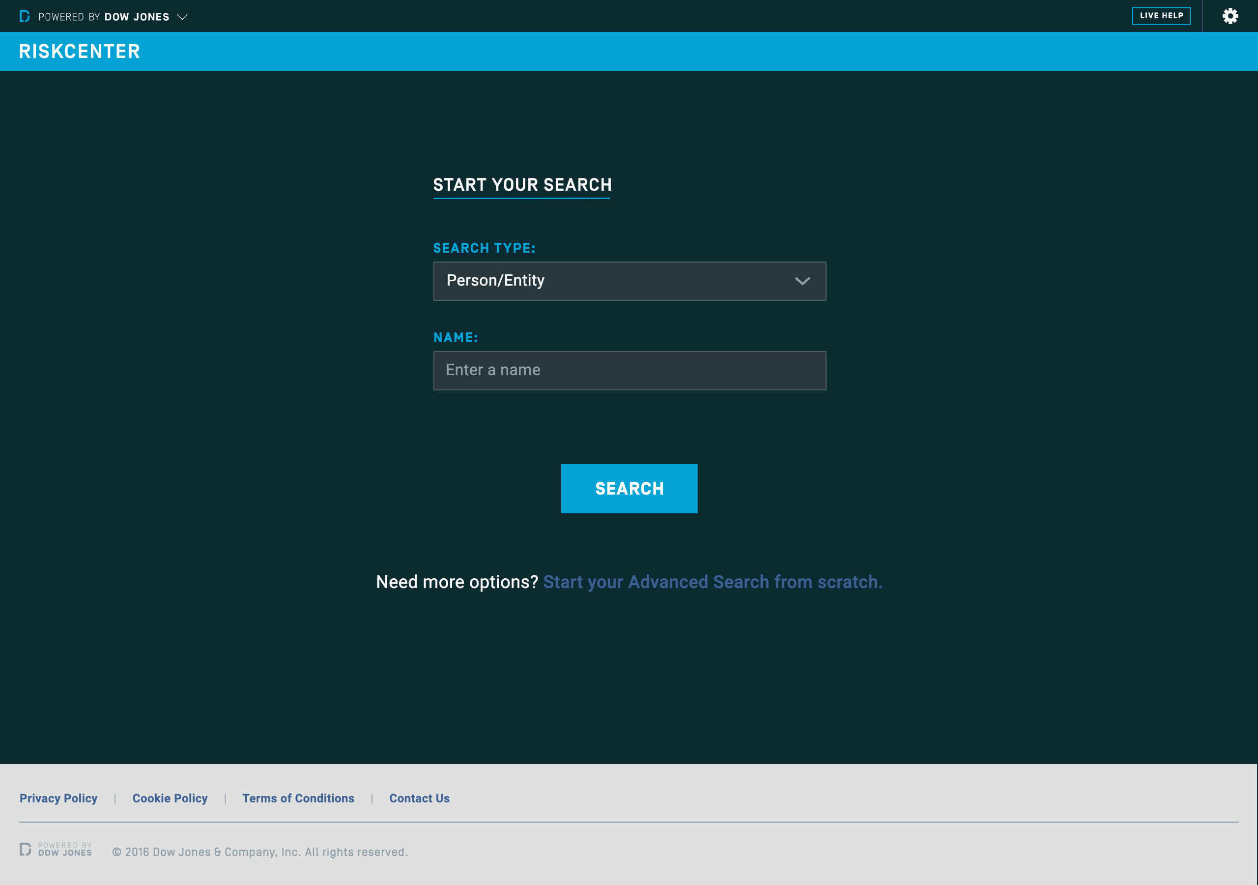 RiskCenter Search: Home