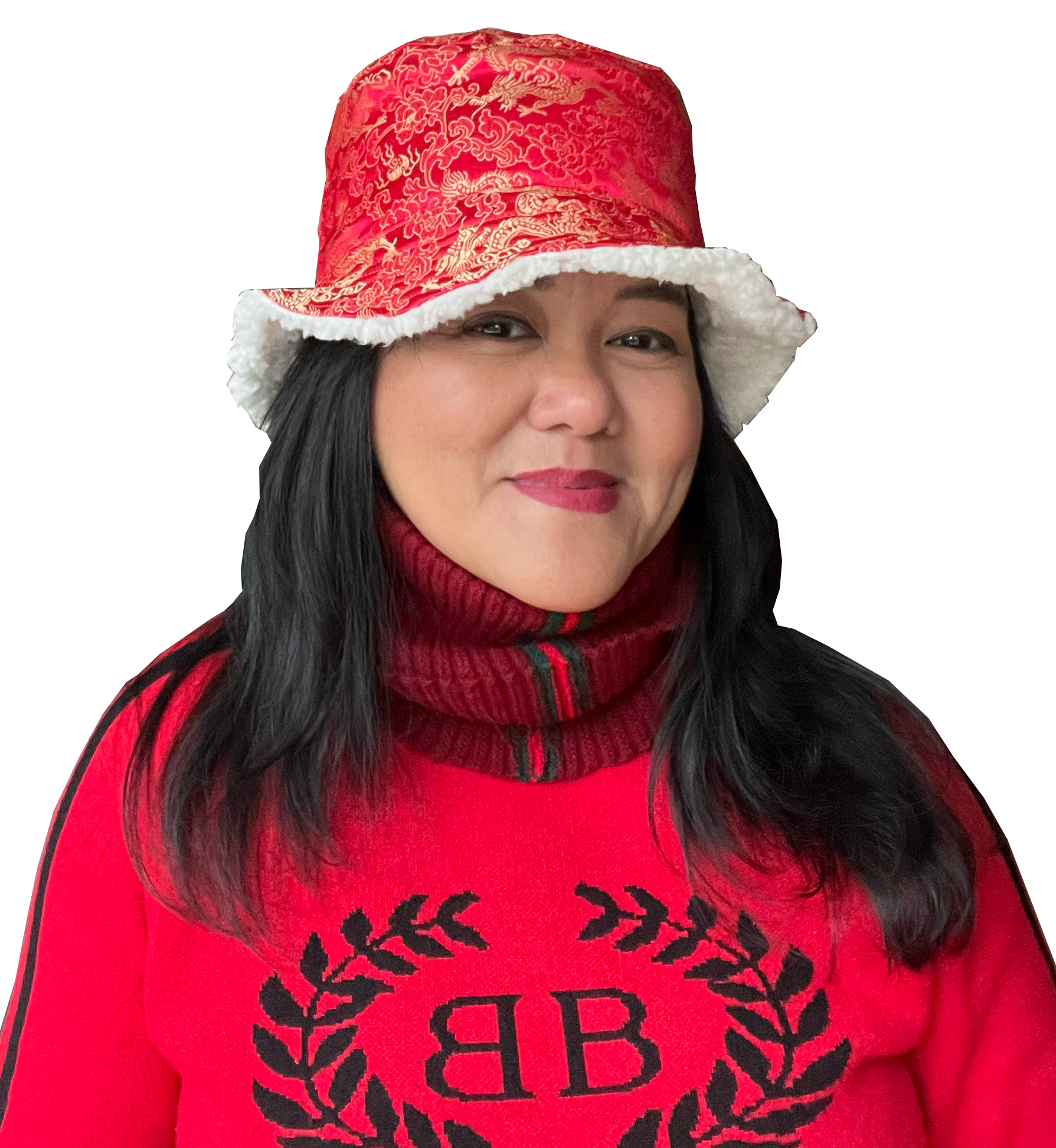 silk + sherpa bucket hat for my mother