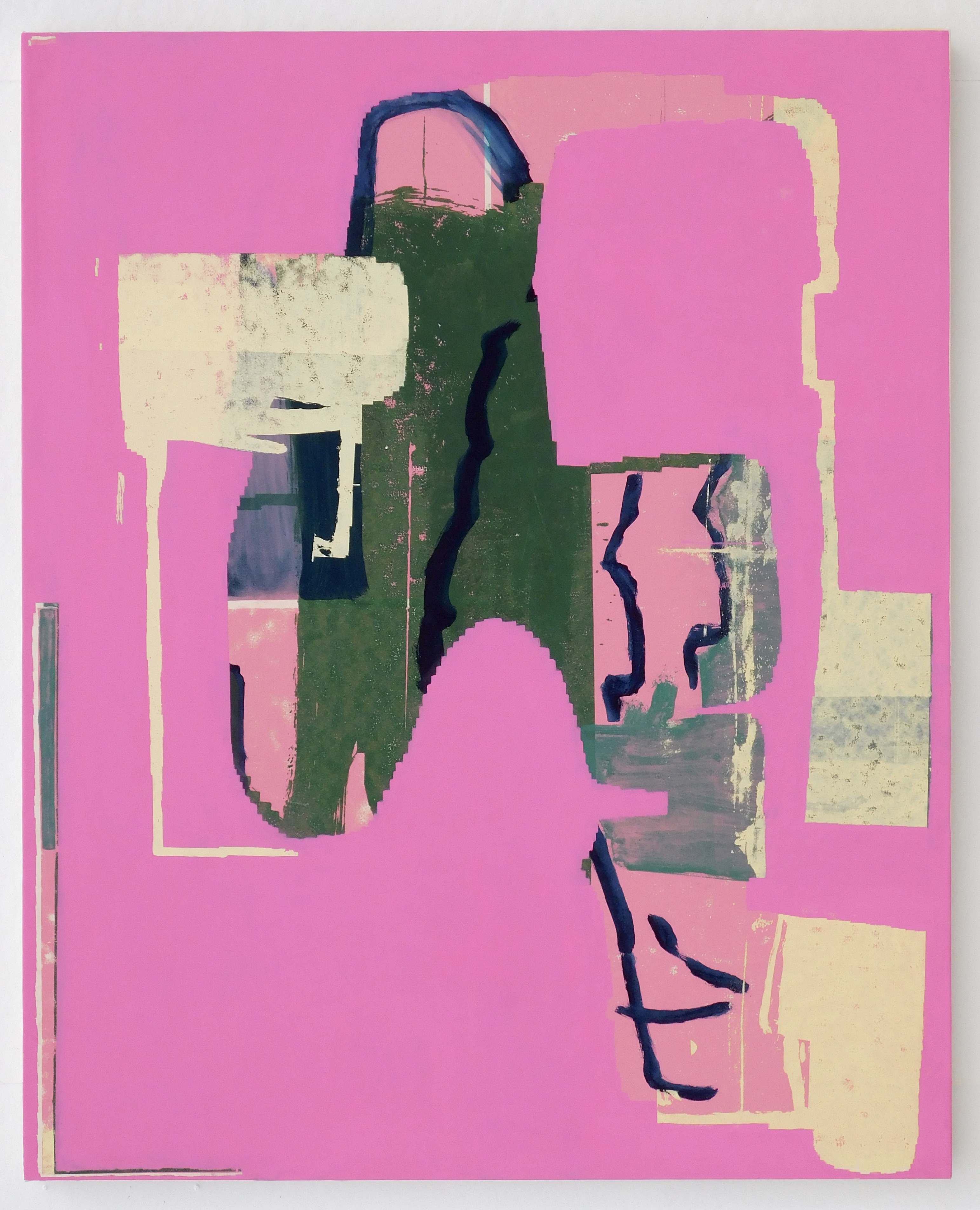 untitled (actually untitled). screenprint and acrylic on canvas 43.5"x54"
