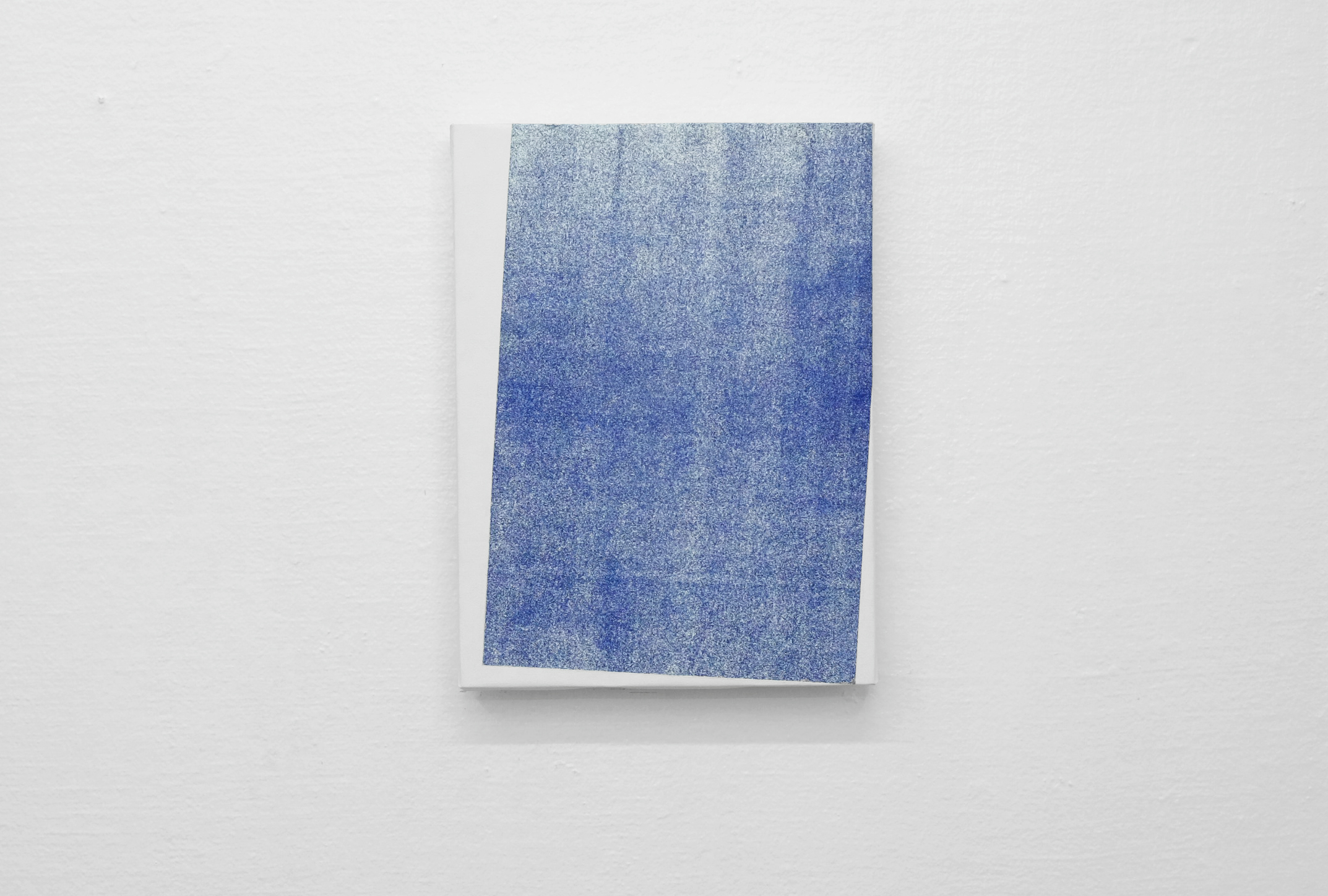 Blue Toner Smear, toner ink and acrylic medium on canvas, 11.7 x 16.5 in, 2018