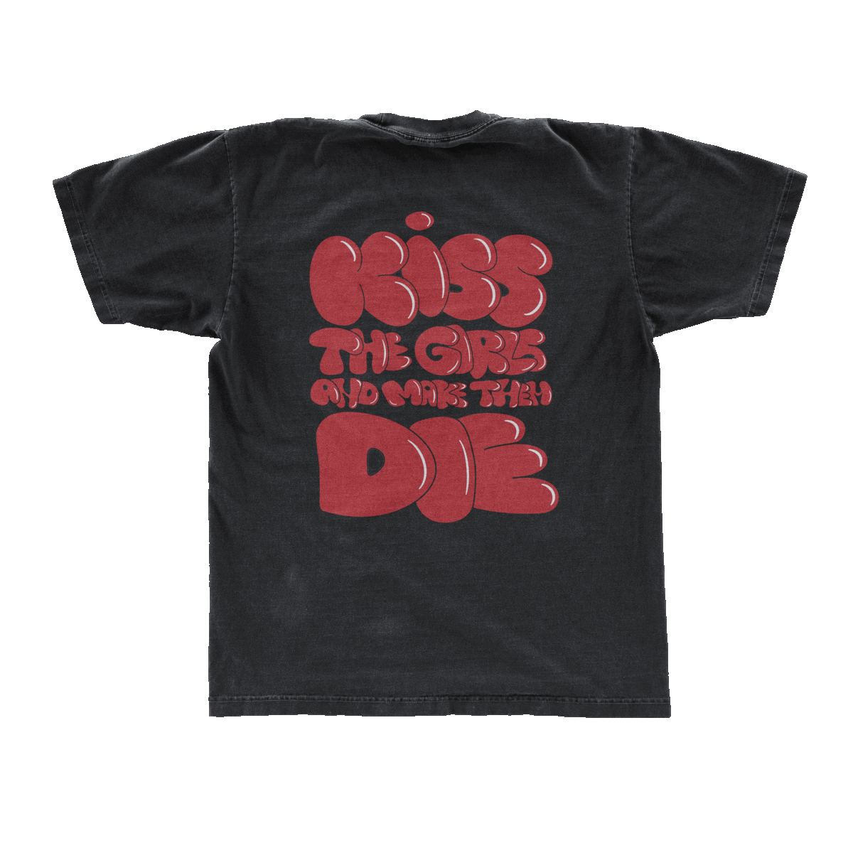 'Kiss the girls' t-shirts, black/white/red