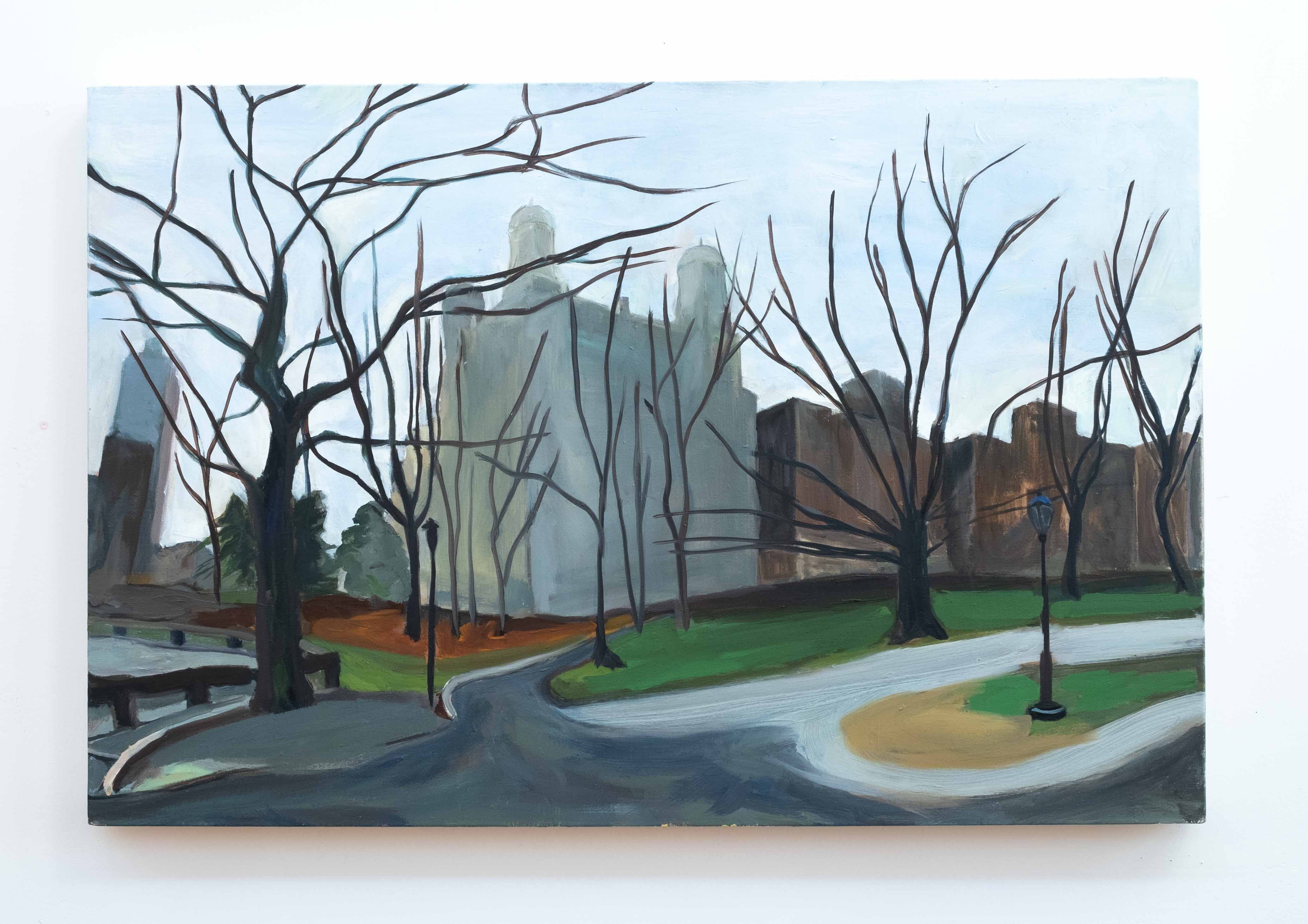 The Beresford, winter, oil on canvas, 24 x 36 inches, 2015-2019