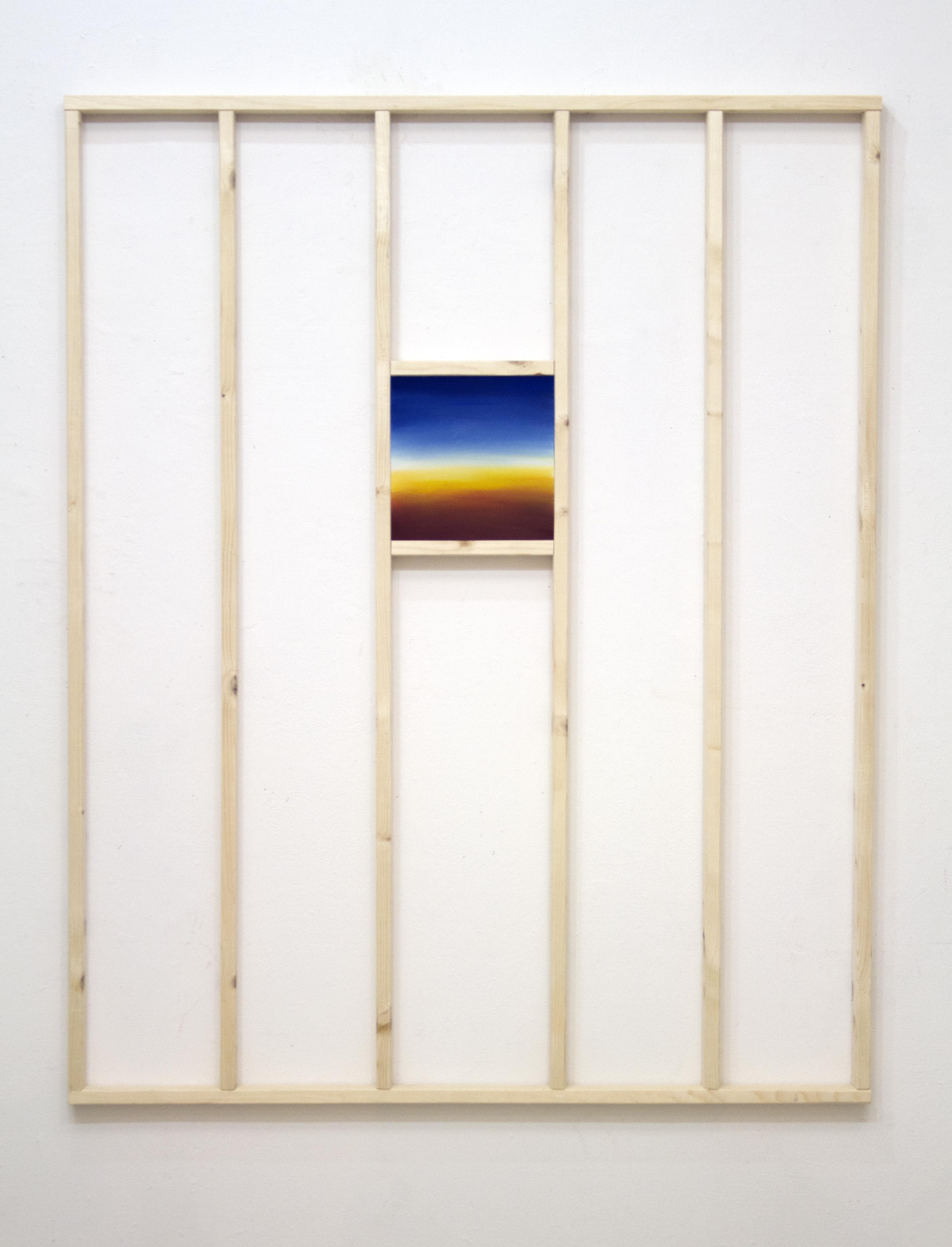 You Can't Get There From Here, 2018, 48"x40"x2". Wood, screws, oil on panel