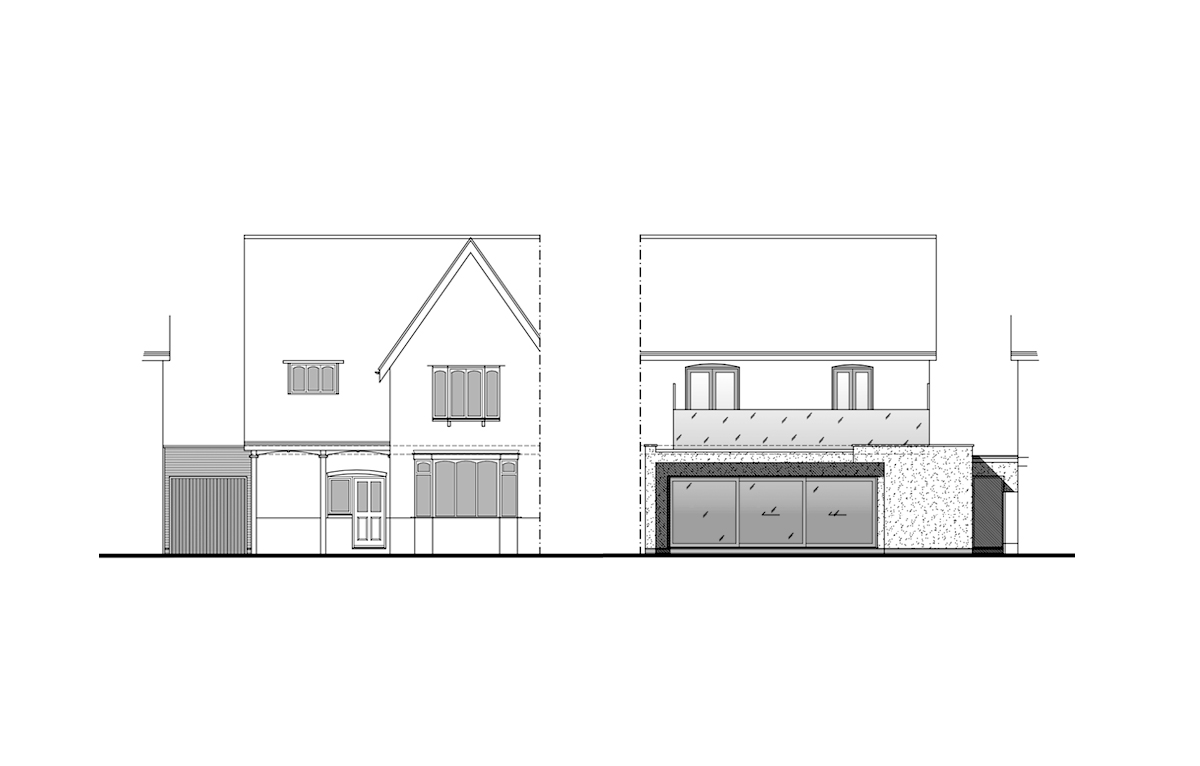 front and rear elevations