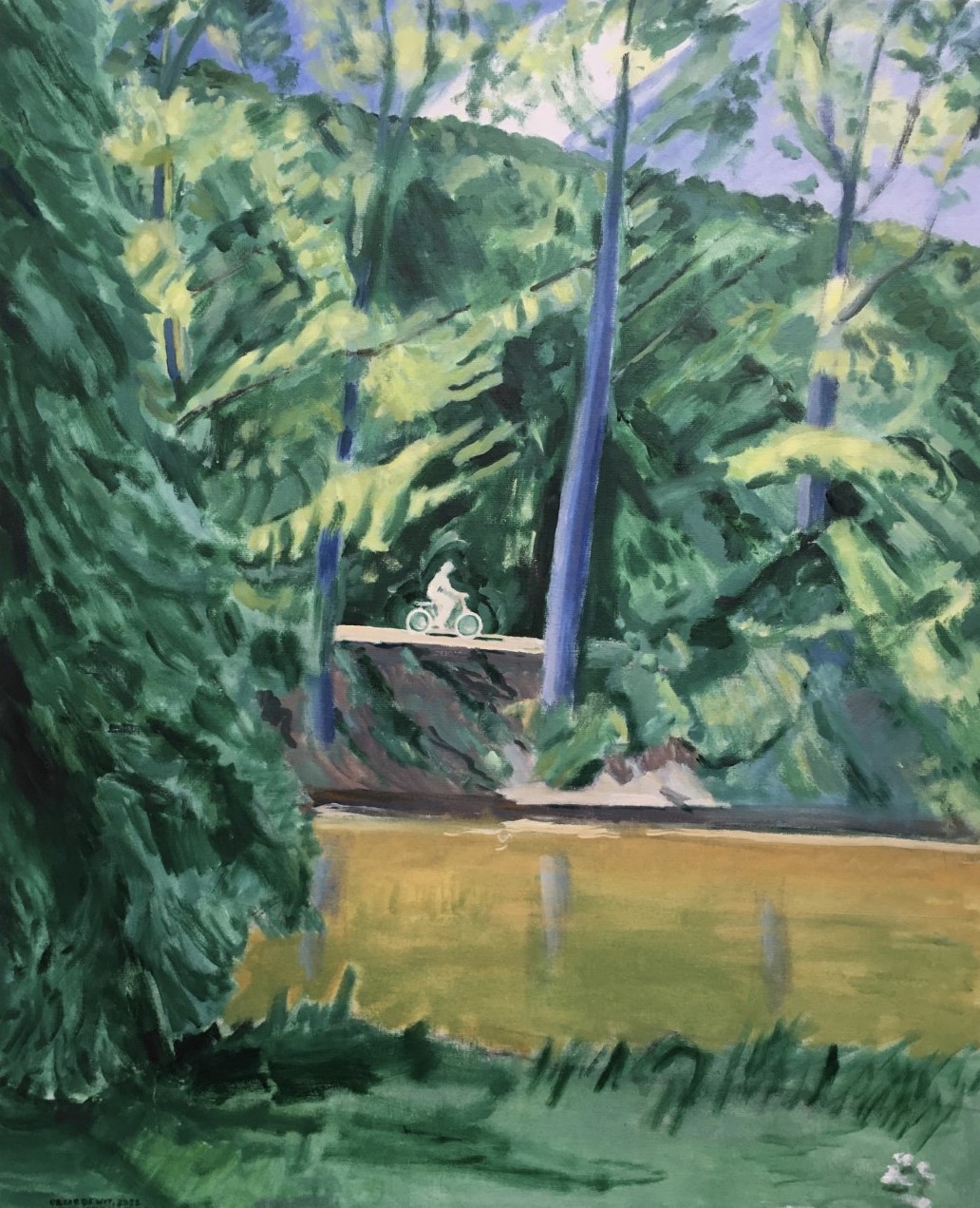 Corona Time III Uitzicht van balkon 2021 - oil 100x80 cm