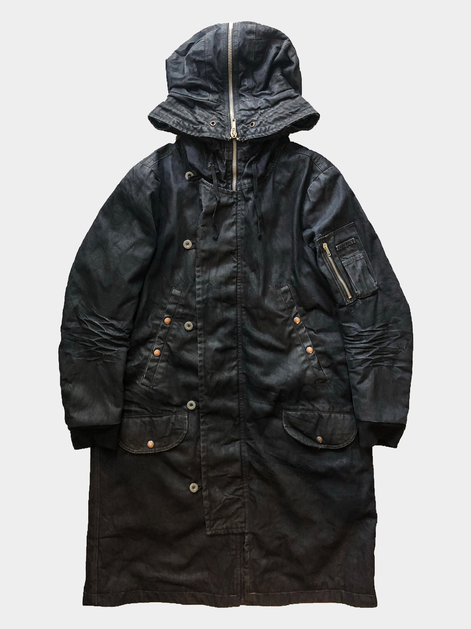 RICK OWENS F/W07 Exploder Waxed Denim Parka Jacket — ARCHIVED