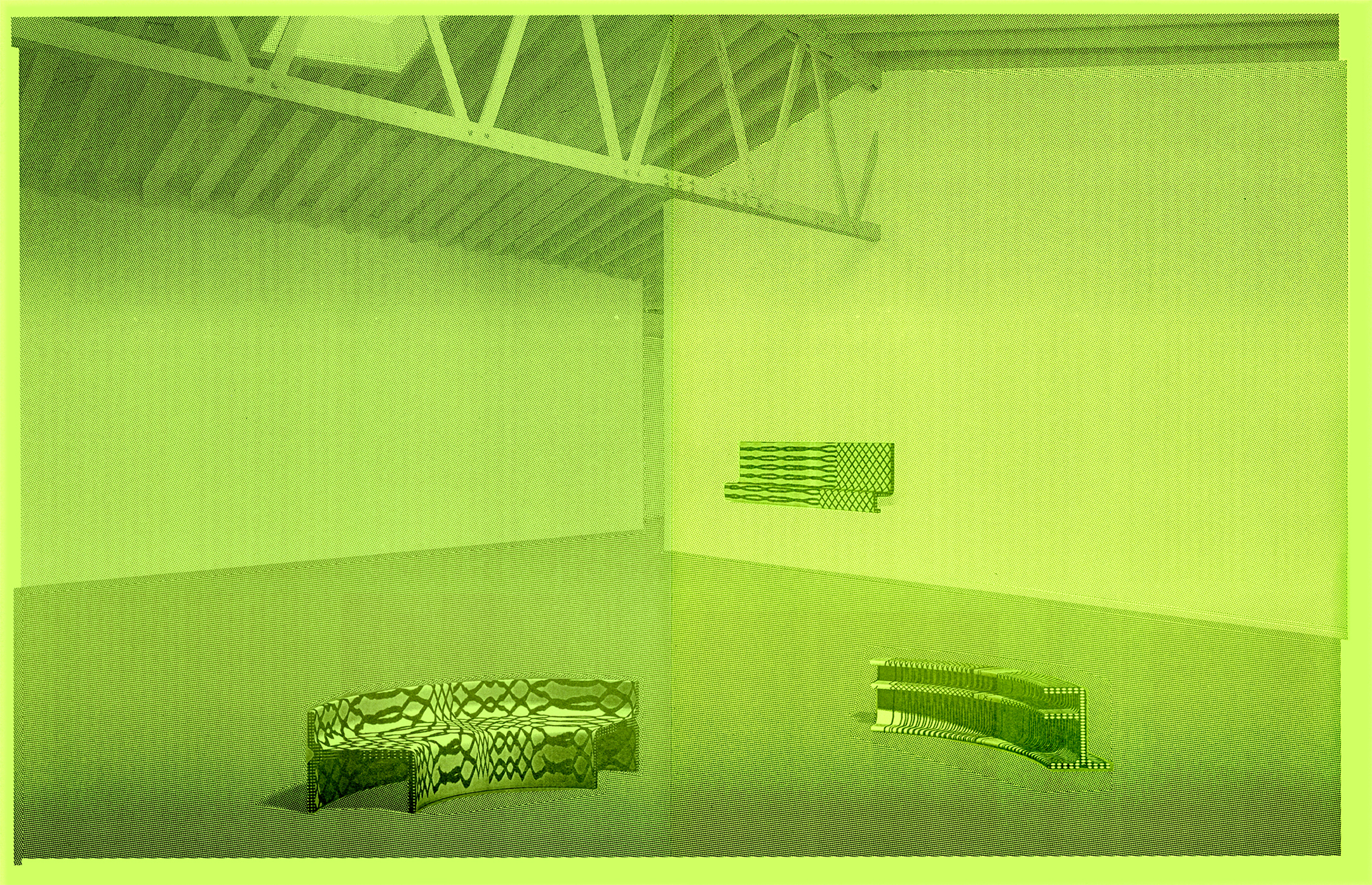 Offset Interior for Regina Rex, 2016, (recto essay - Aluminum Poetry by A. Will Brown), offset lithograph printed on Neenah Astrobrights paper, 17x11 inches